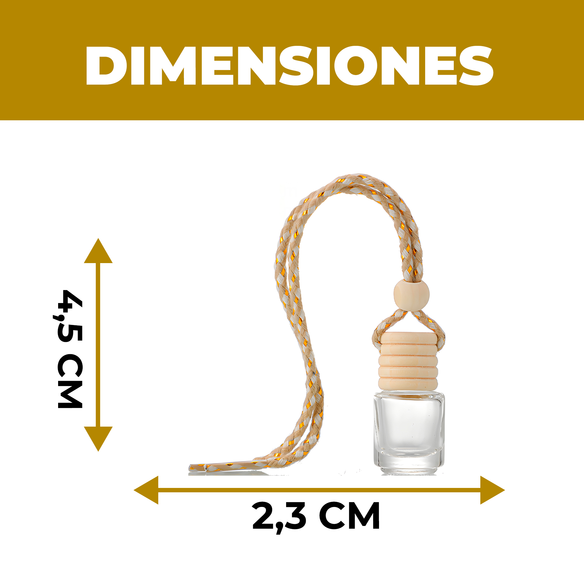 Frasco Difusor de Auto Vidrio Aromatizante Aceite Esencial Cilindrico para Ventilación 5ML 2