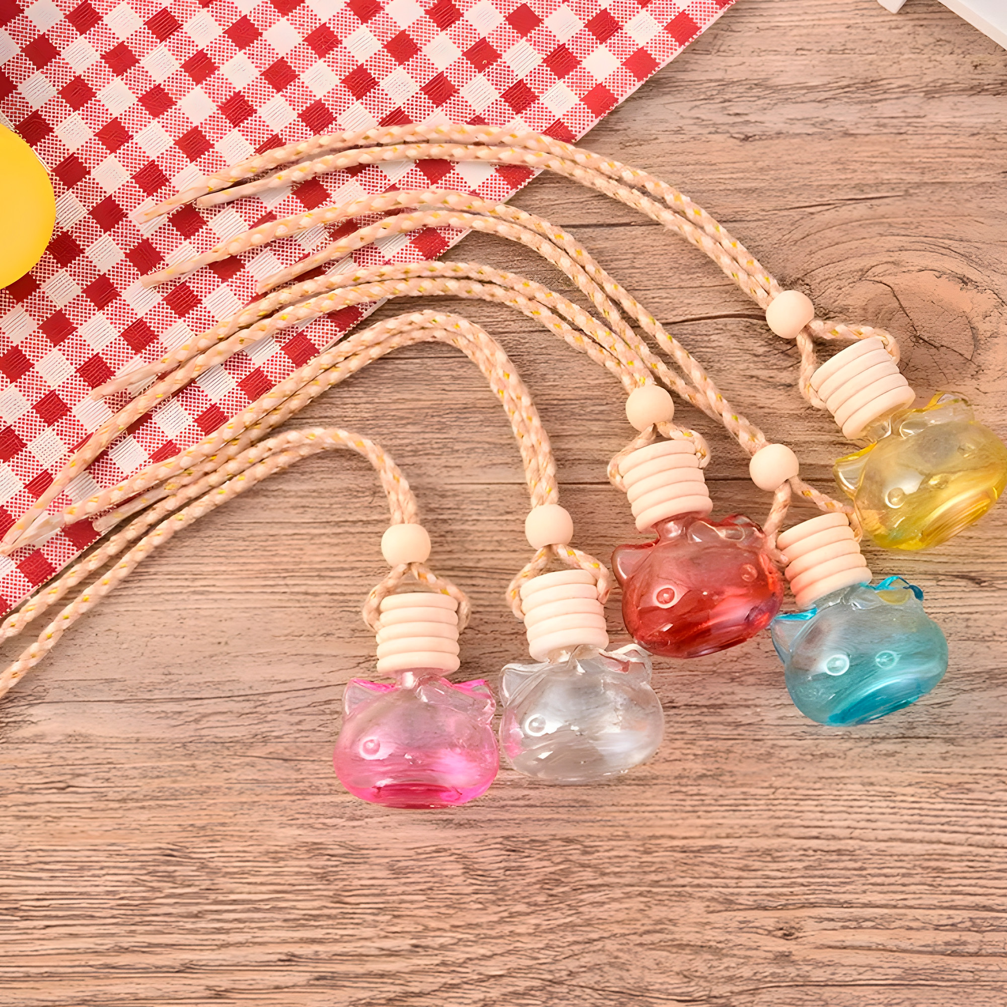 Botella Vidrio Aromatizante Aceite Esencial Hello Kitty para Ventilación Auto 6ML 9