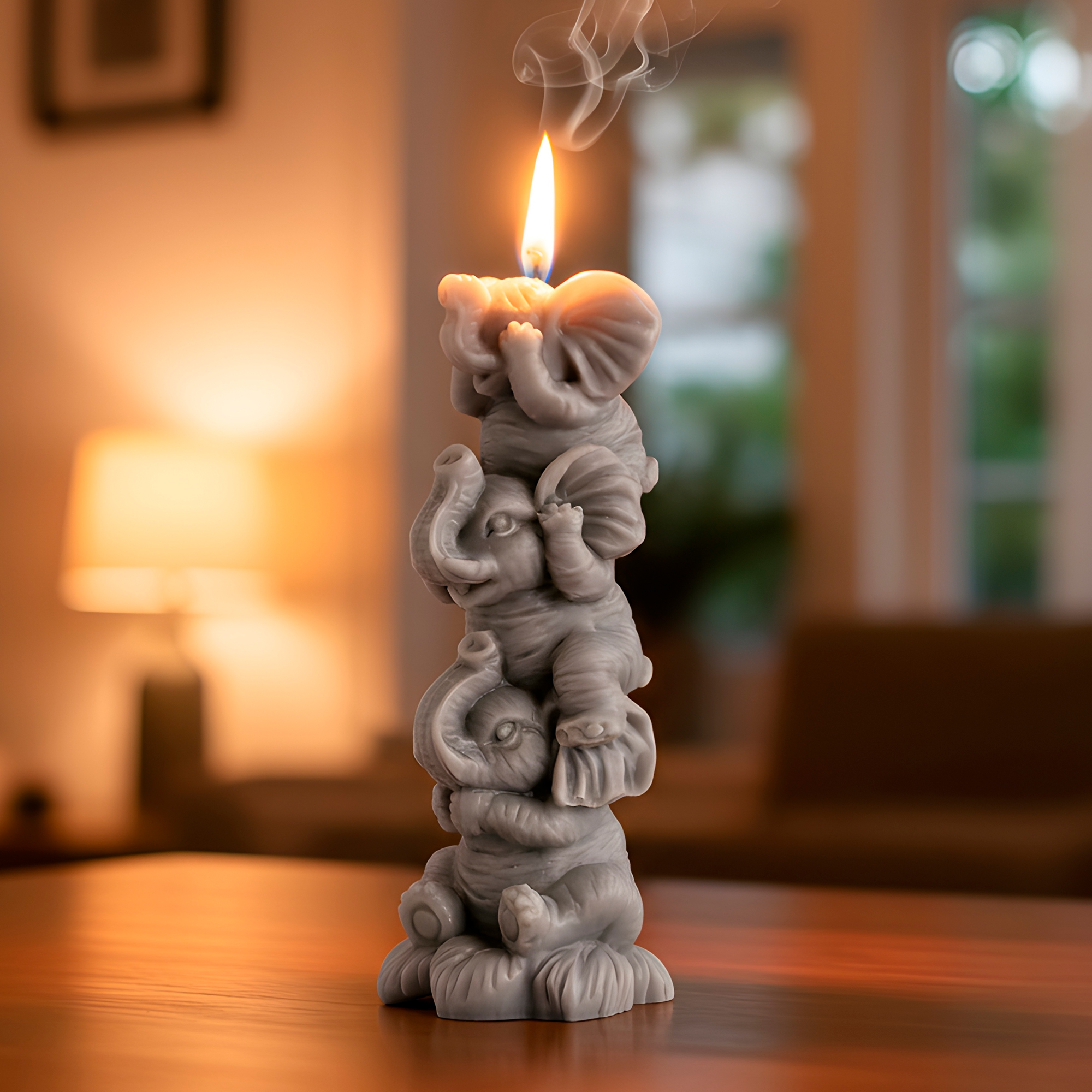 Molde Silicona Triple Elefantitos Elefante Aromaterapia Velas 5,5 X 12,7 CM 3