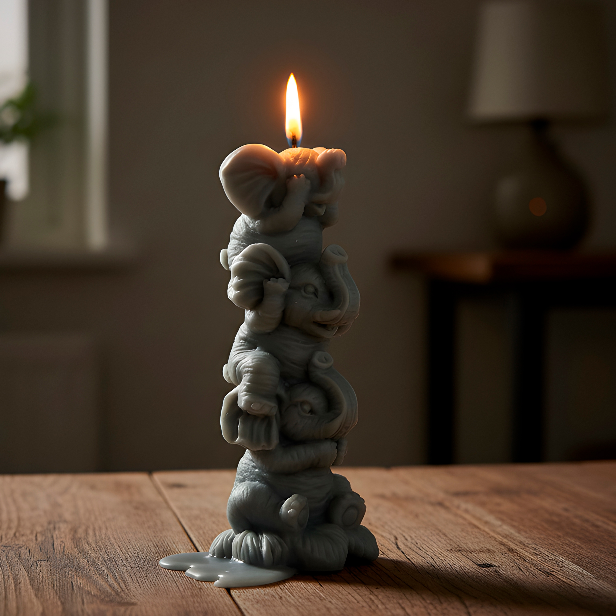 Molde Silicona Triple Elefantitos Elefante Aromaterapia Velas 5,5 X 12,7 CM 5