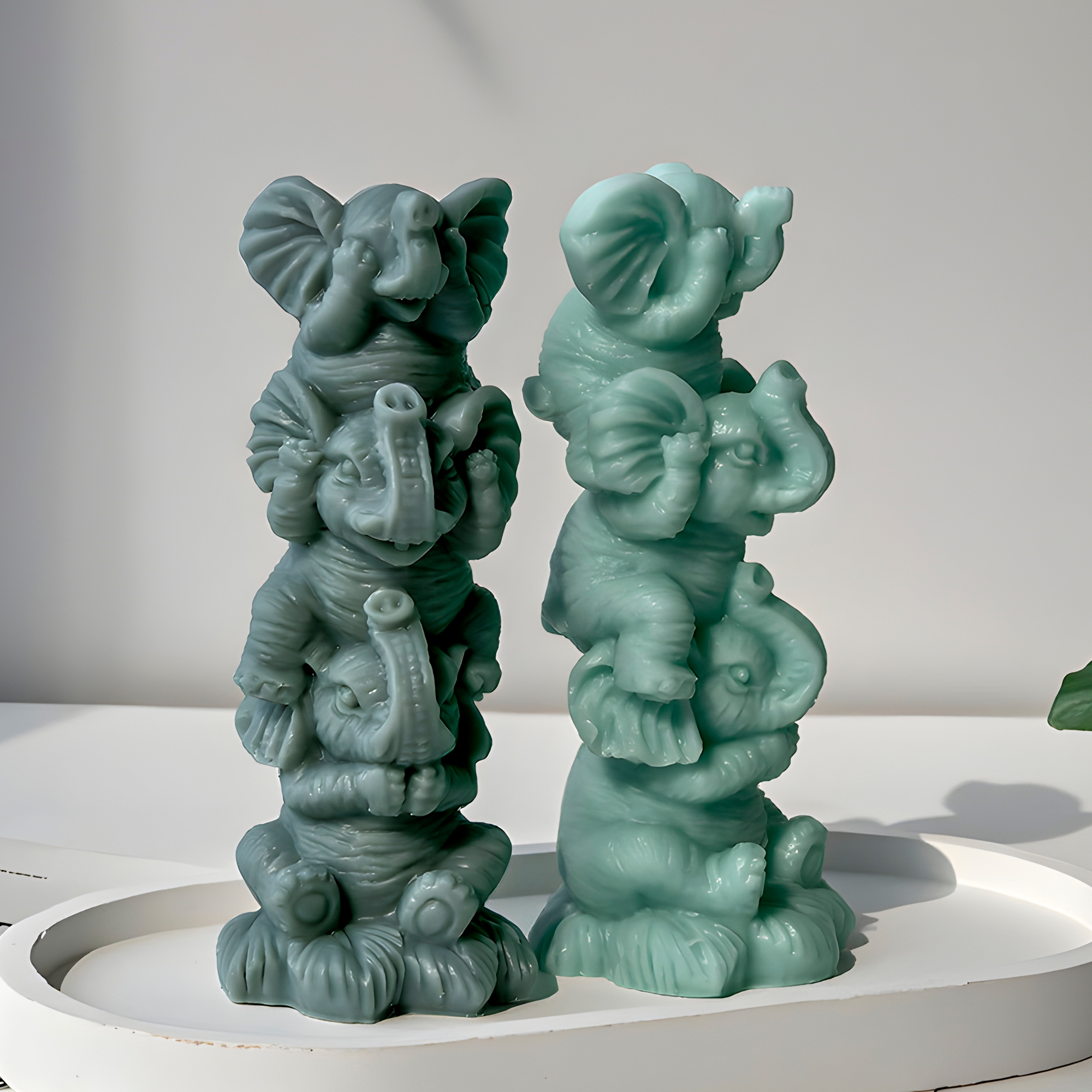 Molde Silicona Triple Elefantitos Elefante Aromaterapia Velas 5,5 X 12,7 CM 10