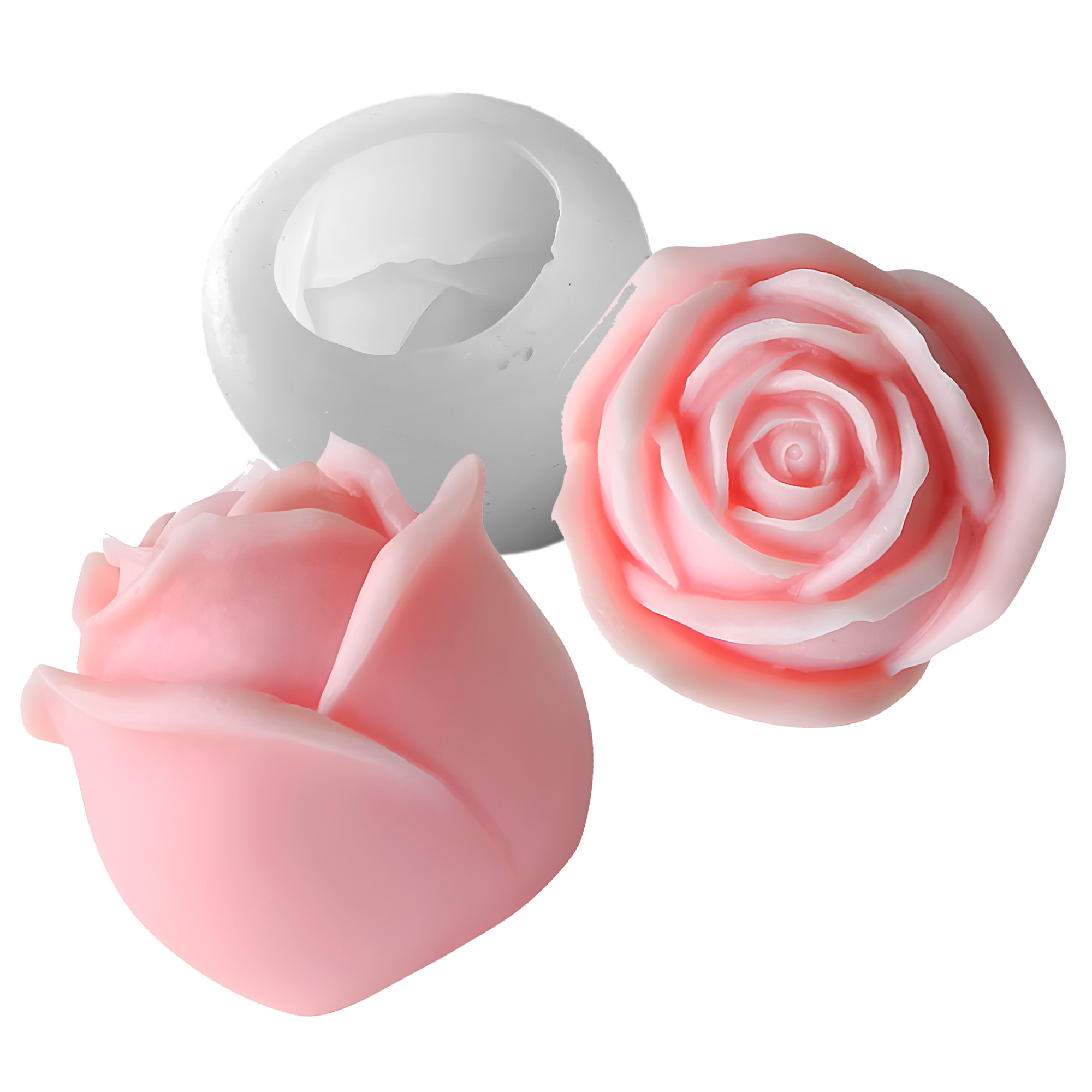 Molde Silicona Rosa sin Tallo Aromaterapia Velas 6,3 X 4,8 CM 1