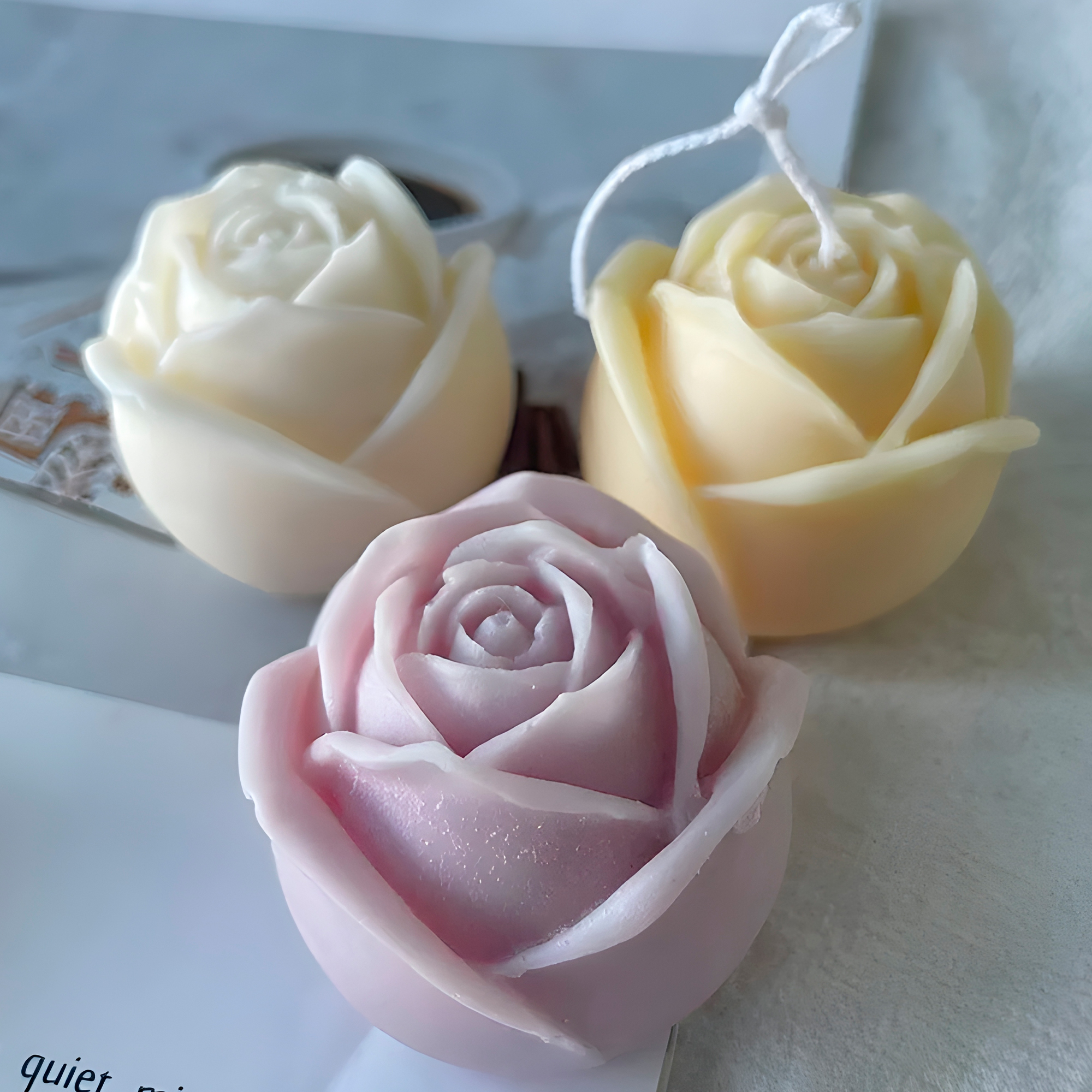 Molde Silicona Rosa sin Tallo Aromaterapia Velas 6,3 X 4,8 CM 9