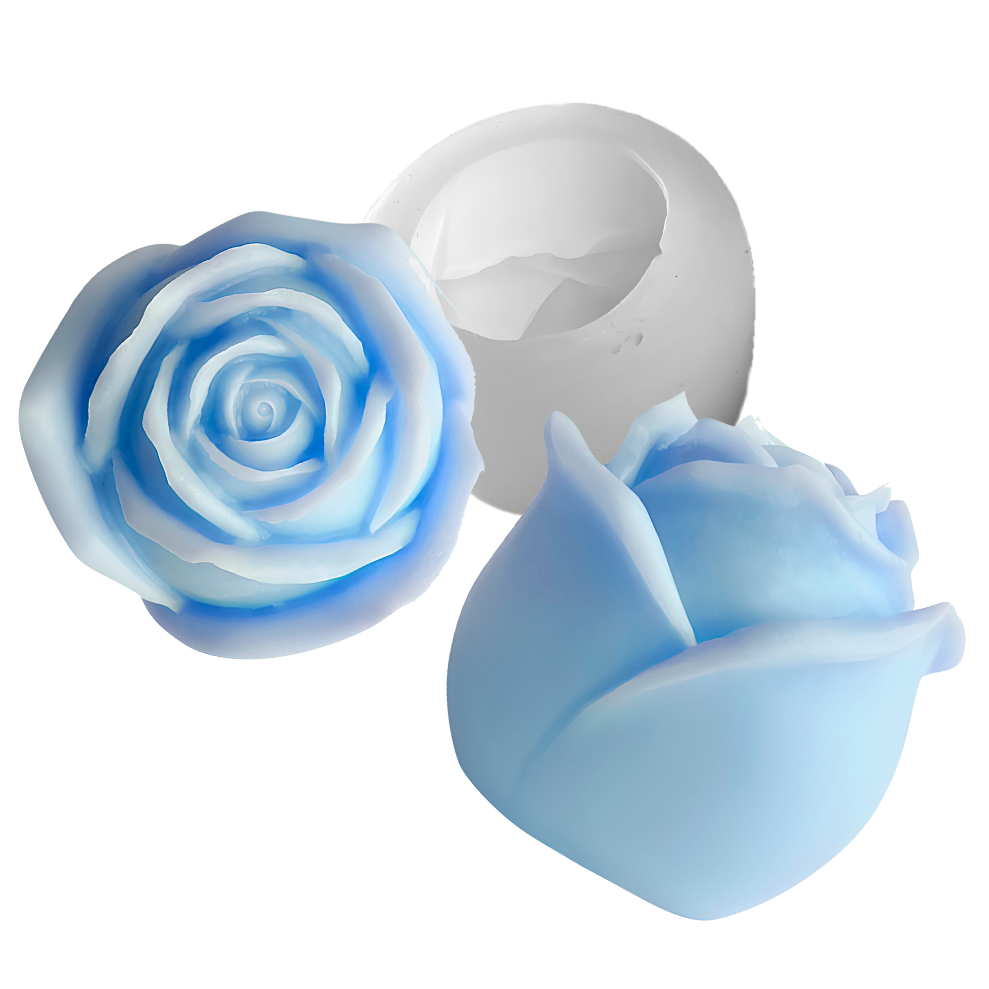 Molde Silicona Rosa sin Tallo Aromaterapia Velas 7,2 X 6,5 CM 1