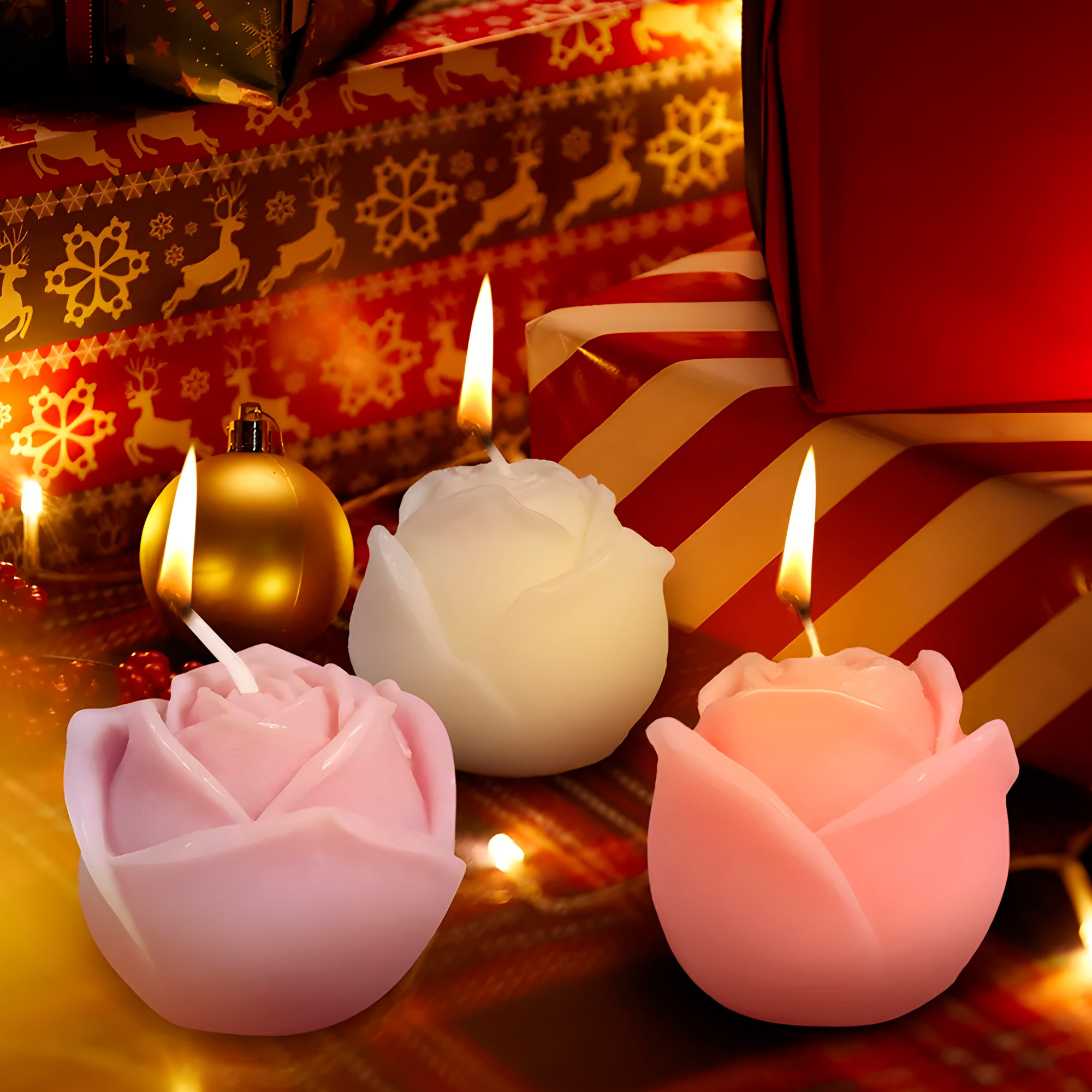 Molde Silicona Rosa sin Tallo Aromaterapia Velas 7,2 X 6,5 CM 10