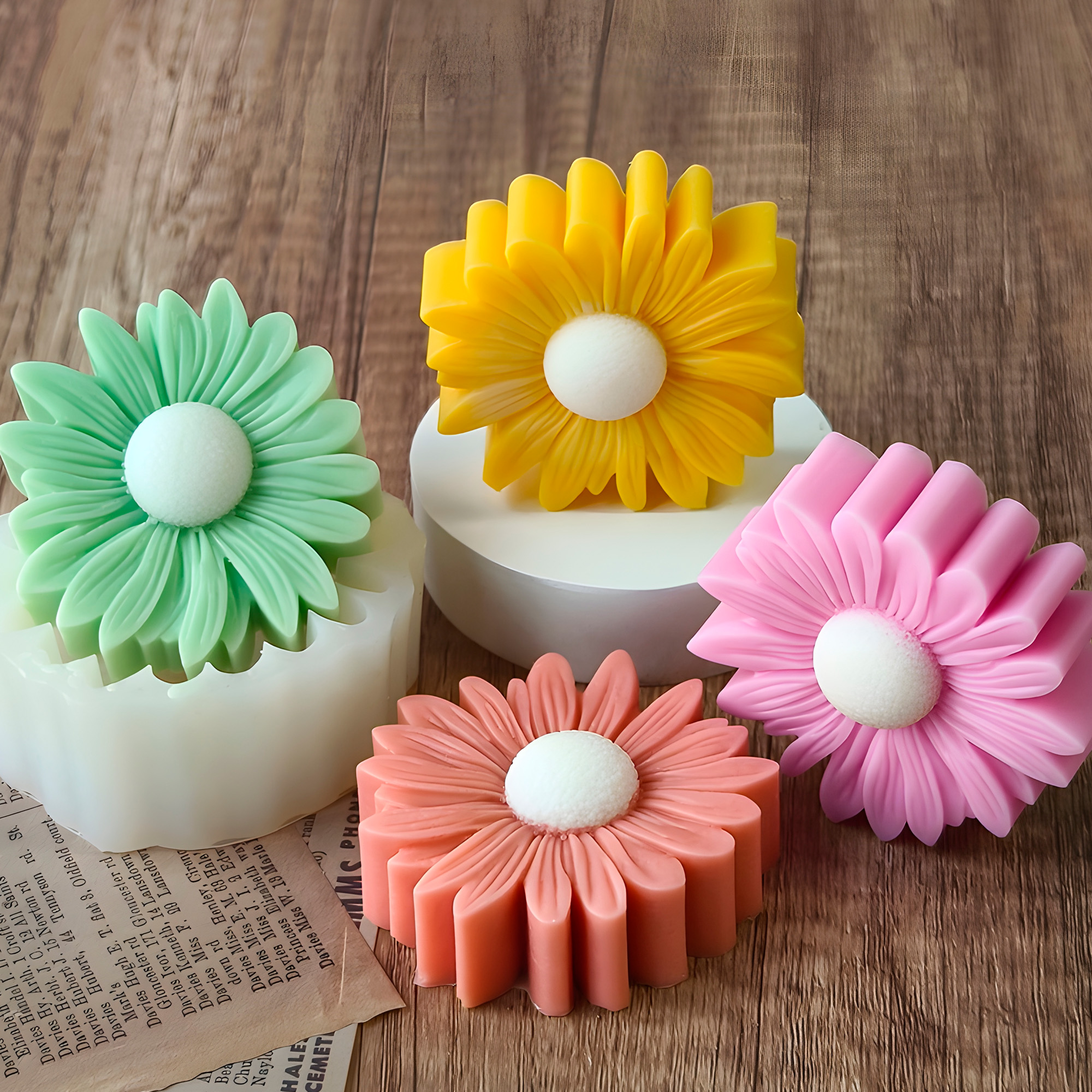 Molde de Silicona Margarita Aromaterapia Velas 7,3 X 6,8 CM 3