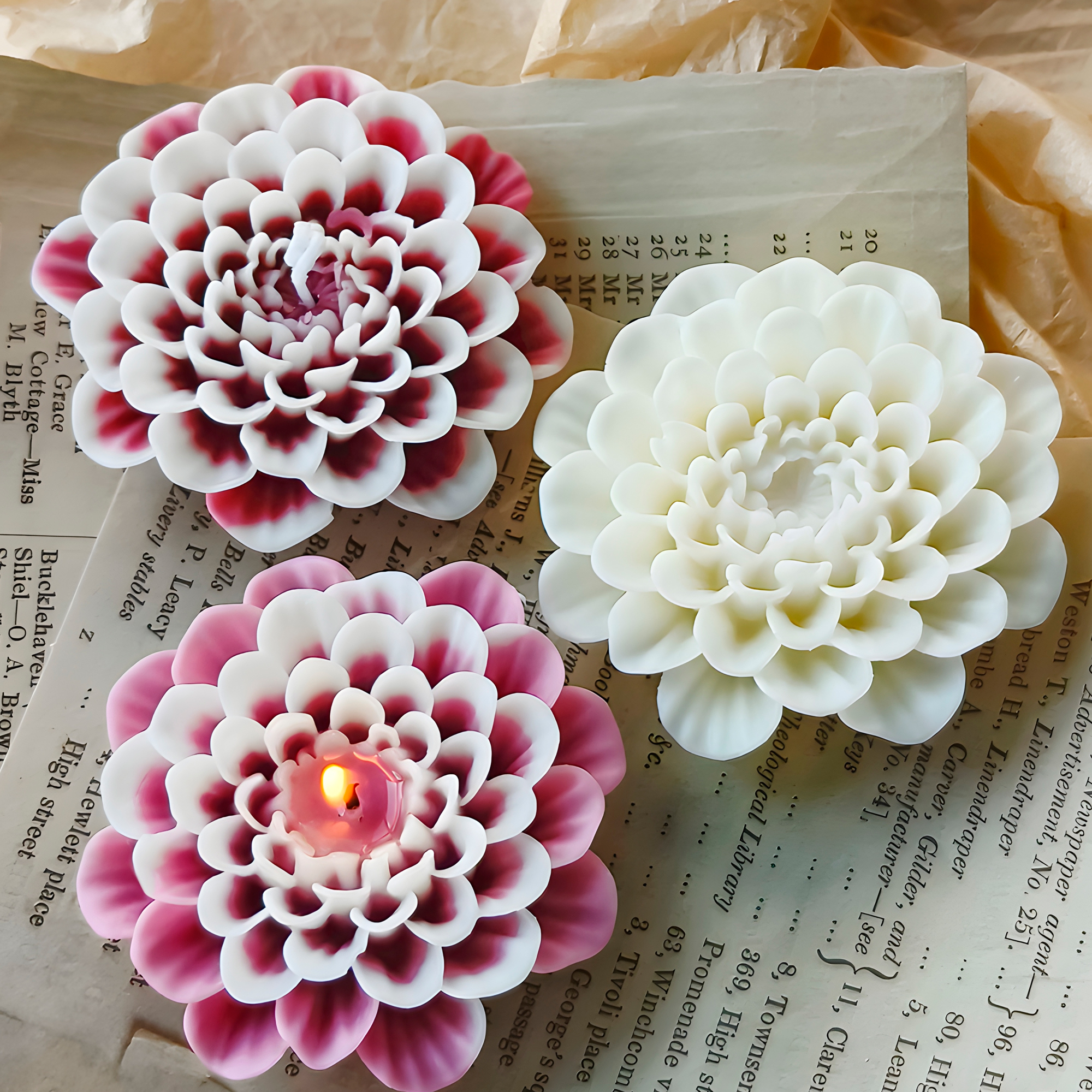 Molde de Silicona Flor Dalia Aromaterapia Velas 8,4 X 8,2 CM 9