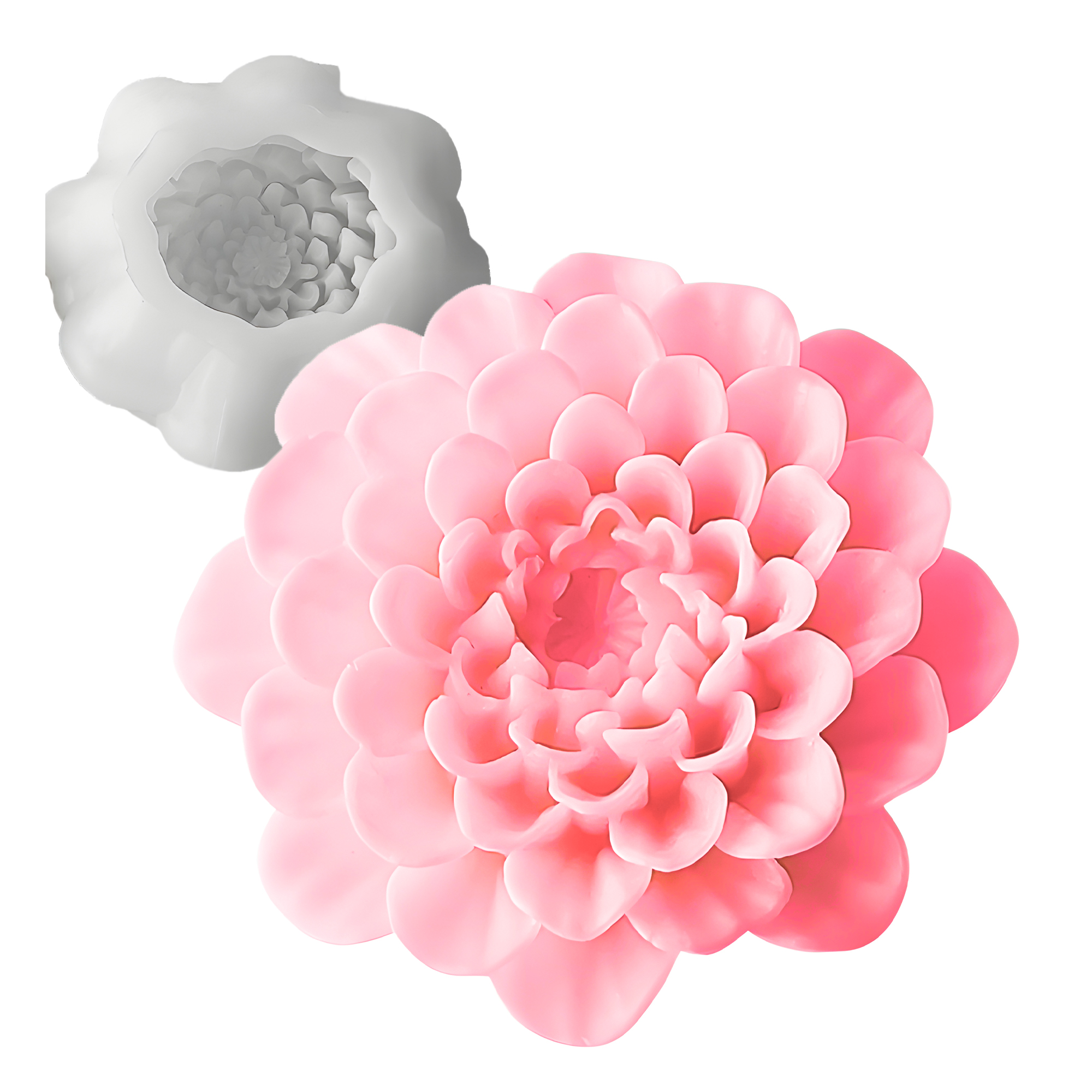 Molde de Silicona Flor Dalia Aromaterapia Velas 8,4 X 8,2 CM 1