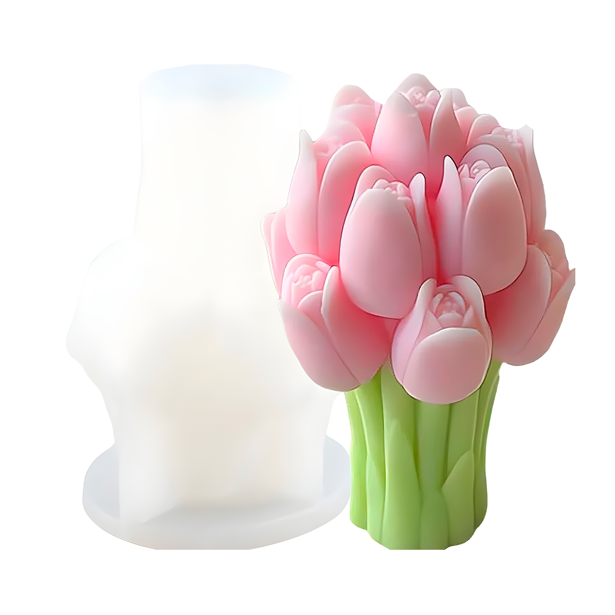 Molde de Silicona Tulipan Aromaterapia Velas 7,5 X 10,7 CM 1