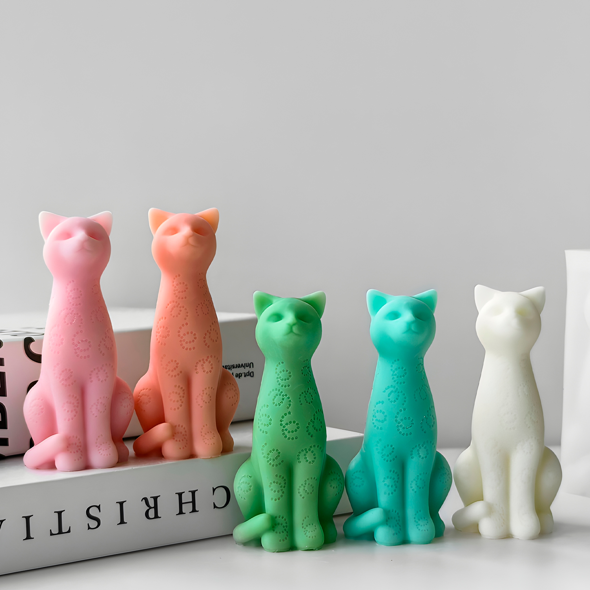 Molde Silicona Gatito Cuerpo Largo Aromaterapia Velas 5,2 X 11,1 CM 4