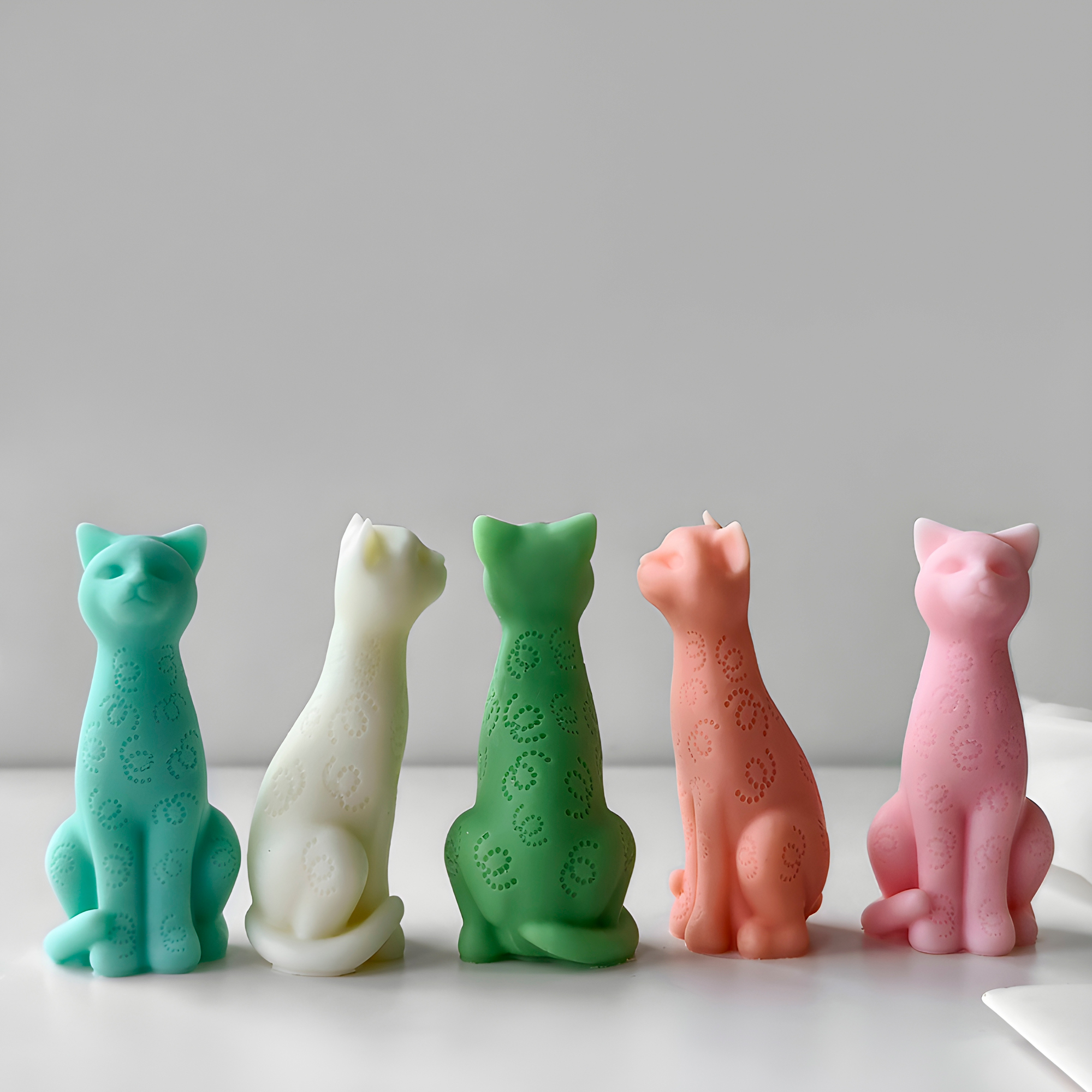 Molde Silicona Gatito Cuerpo Largo Aromaterapia Velas 5,2 X 11,1 CM 5