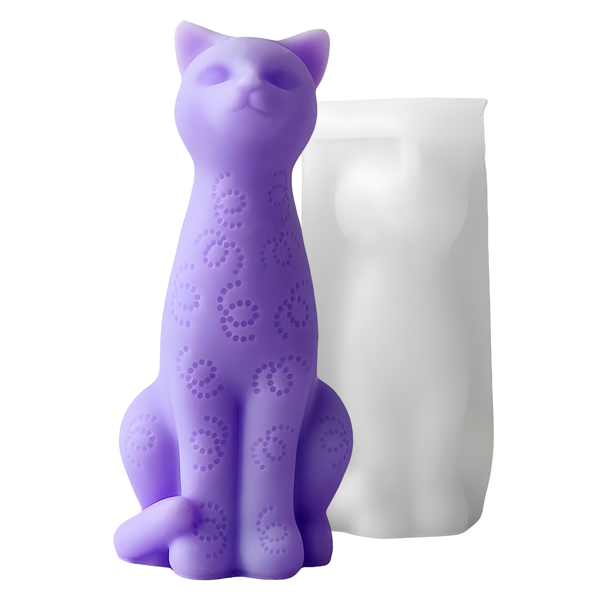 Molde Silicona Gatito Cuerpo Largo Aromaterapia Velas 5,2 X 11,1 CM 1