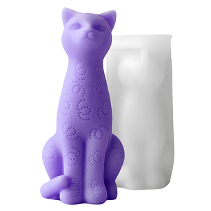 Molde Silicona Gatito Cuerpo Largo Aromaterapia Velas 11,1 X 5,2 CM
