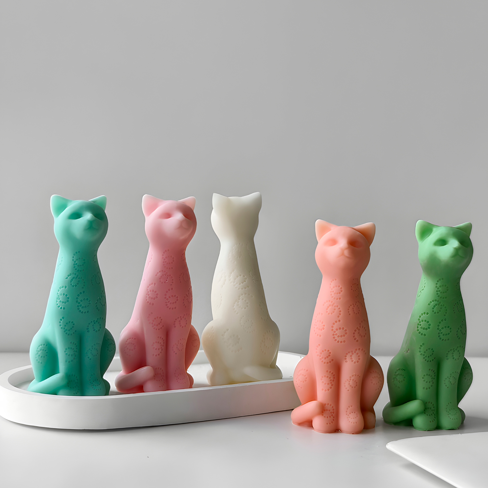 Molde Silicona Gatito Cuerpo Largo Aromaterapia Velas 5,2 X 11,1 CM 10