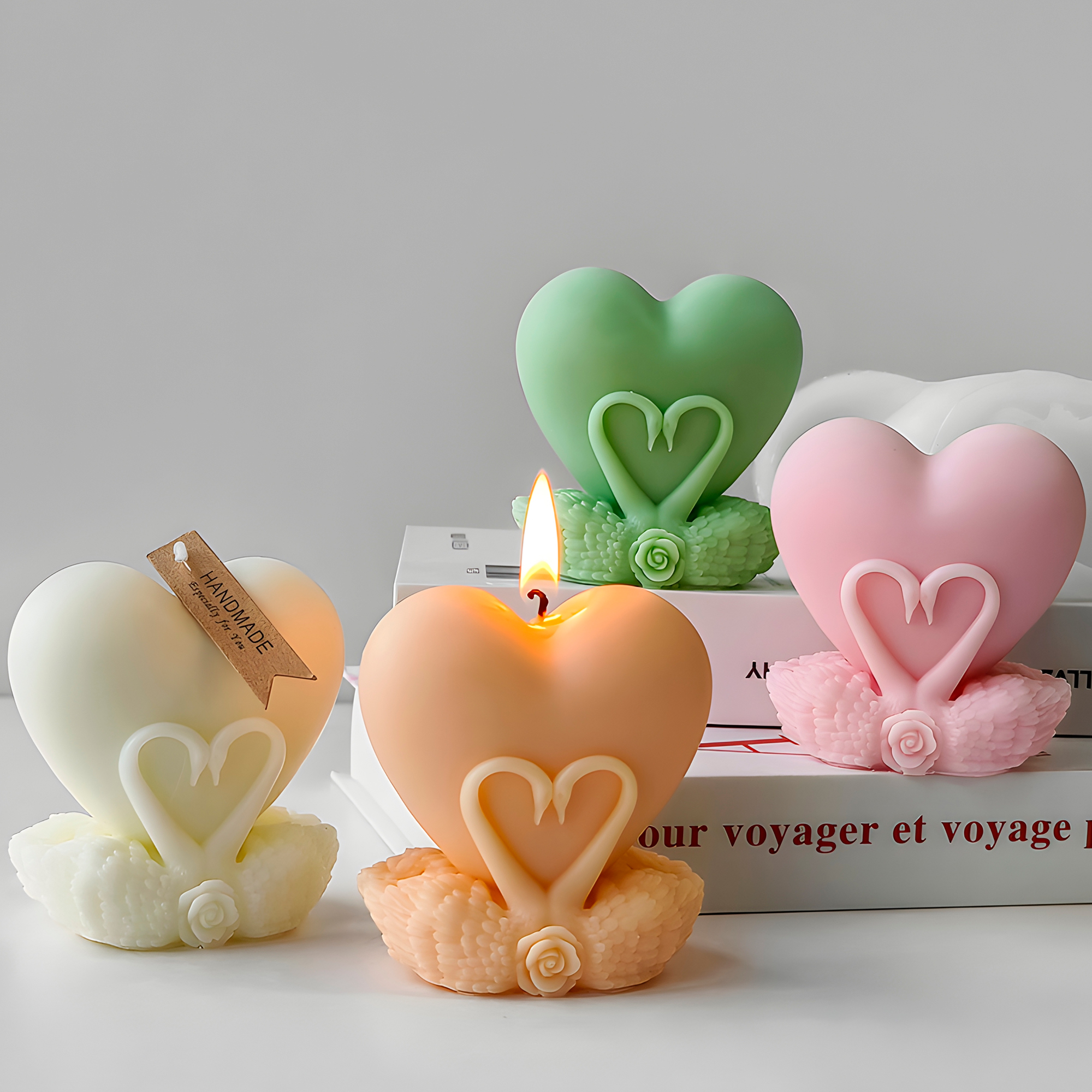 Molde Silicona Cisnes y Corazones Aromaterapia Velas 8,2 X 9 CM 4