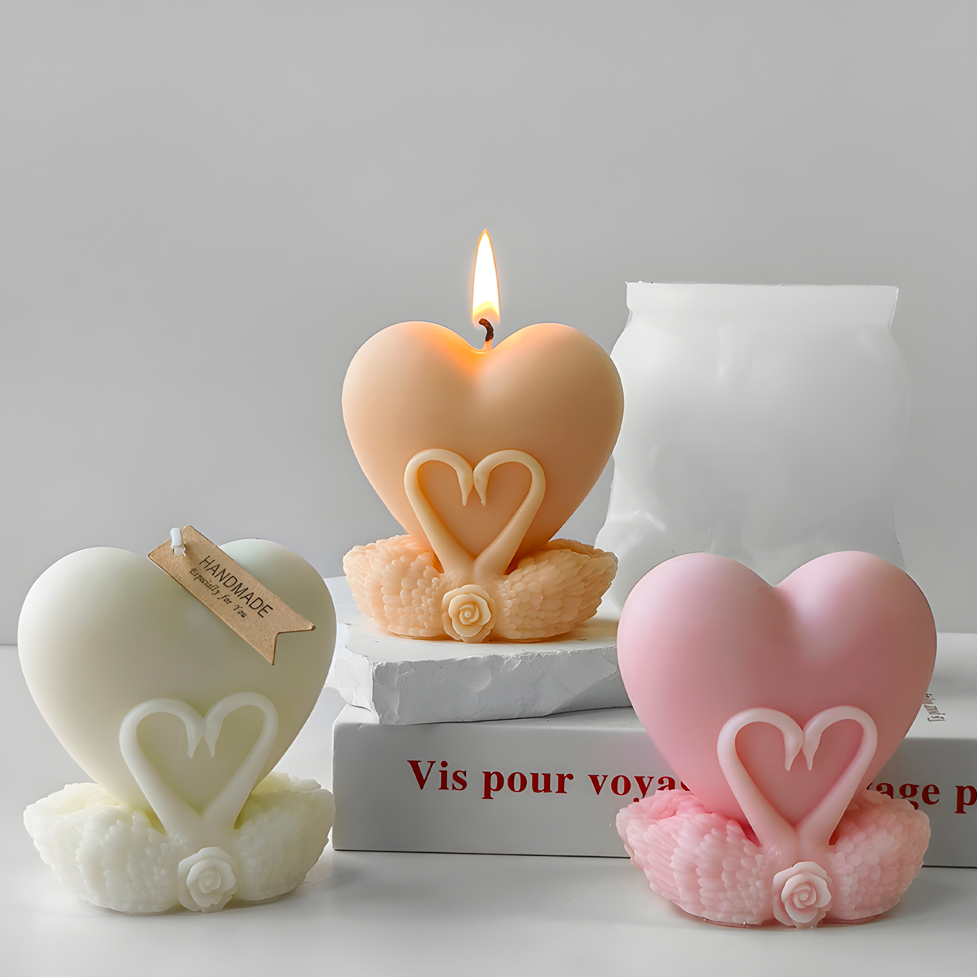 Molde Silicona Cisnes y Corazones Aromaterapia Velas 8,2 X 9 CM 9