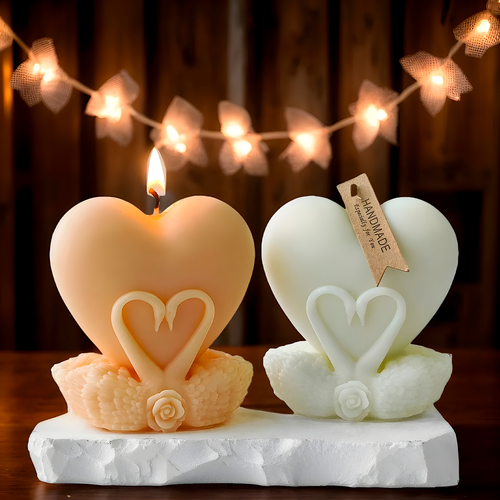 Molde Silicona Cisnes y Corazones Aromaterapia Velas 8,2 X 9 CM 10