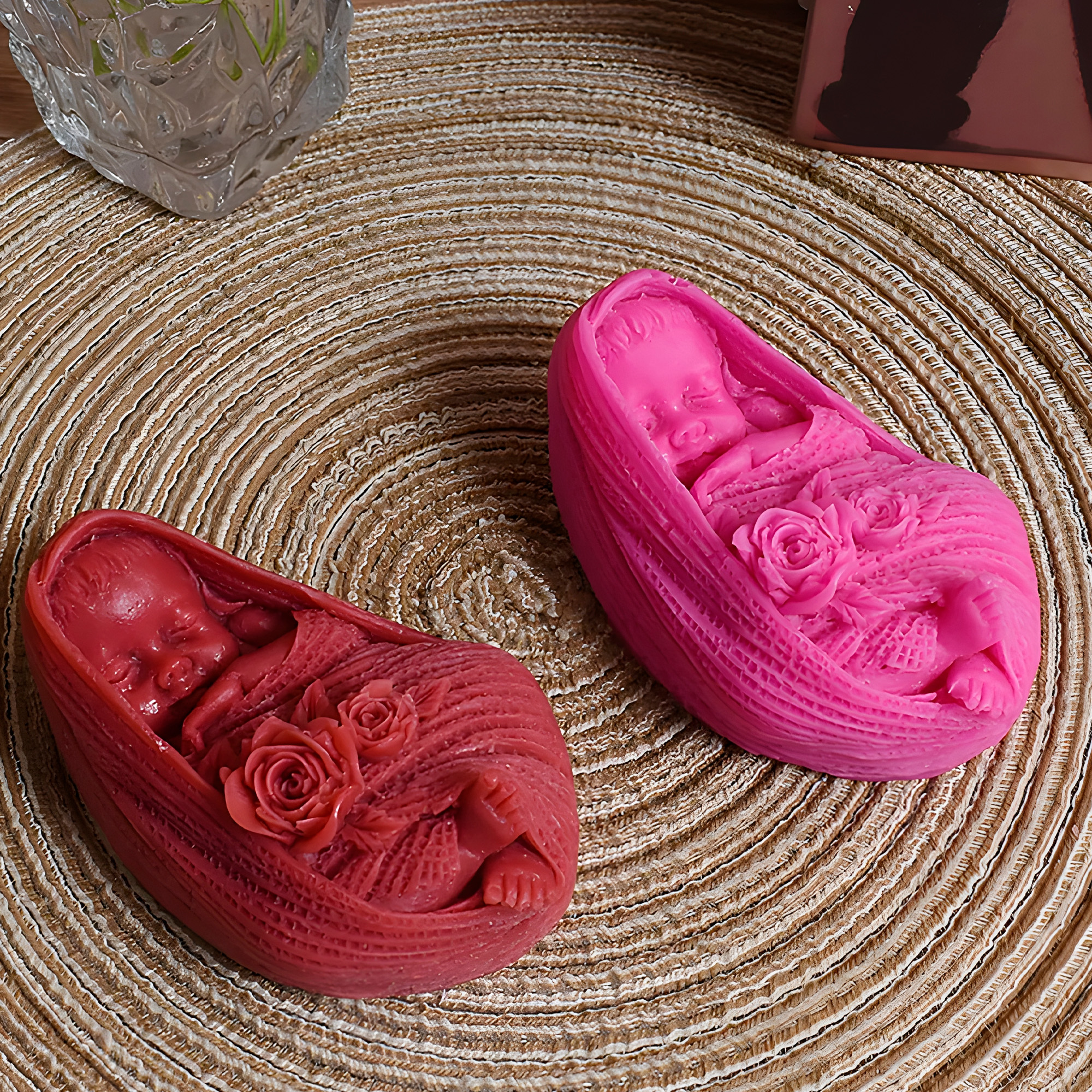 Molde Silicona Bebe entre Sabanas Aromaterapia Velas 8 X 12 CM 10