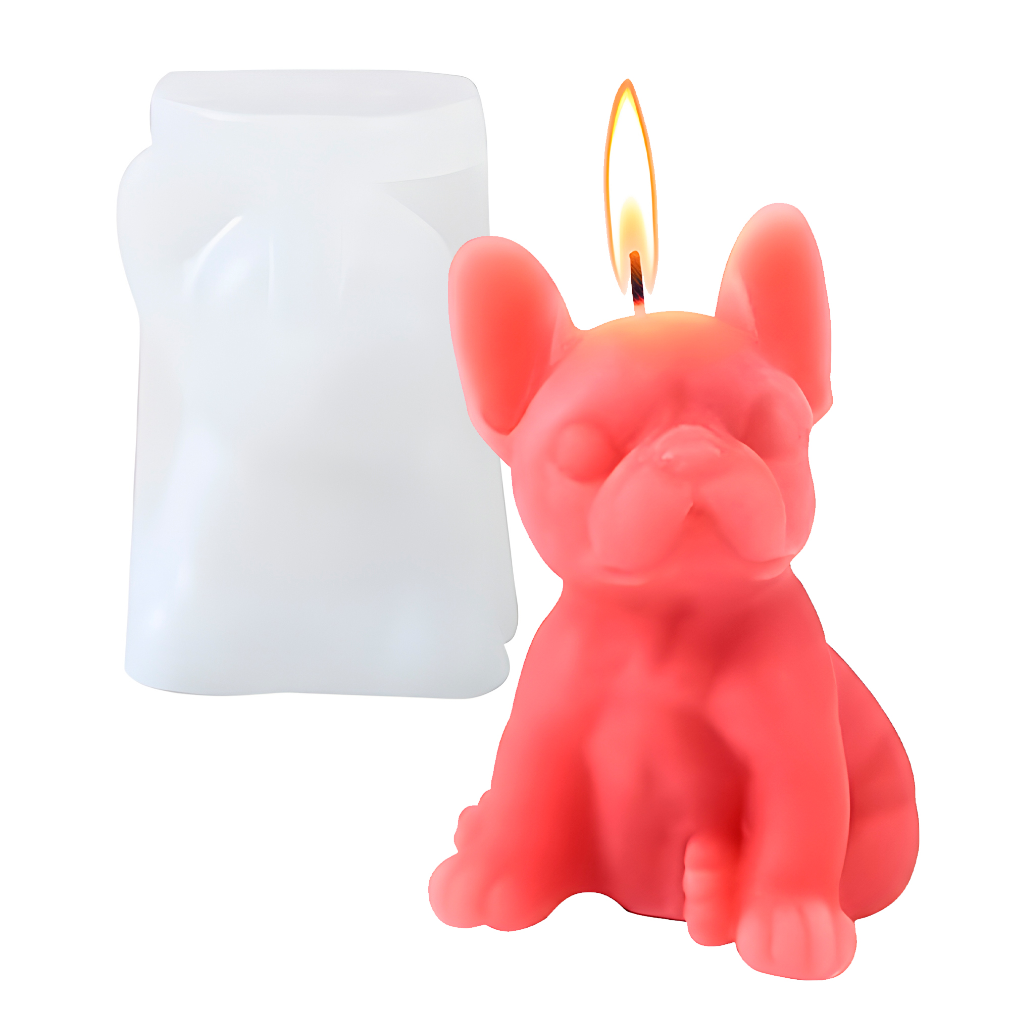 Molde Silicona Perrito Bulldog Aromaterapia Velas 4,5 X 6 CM 1
