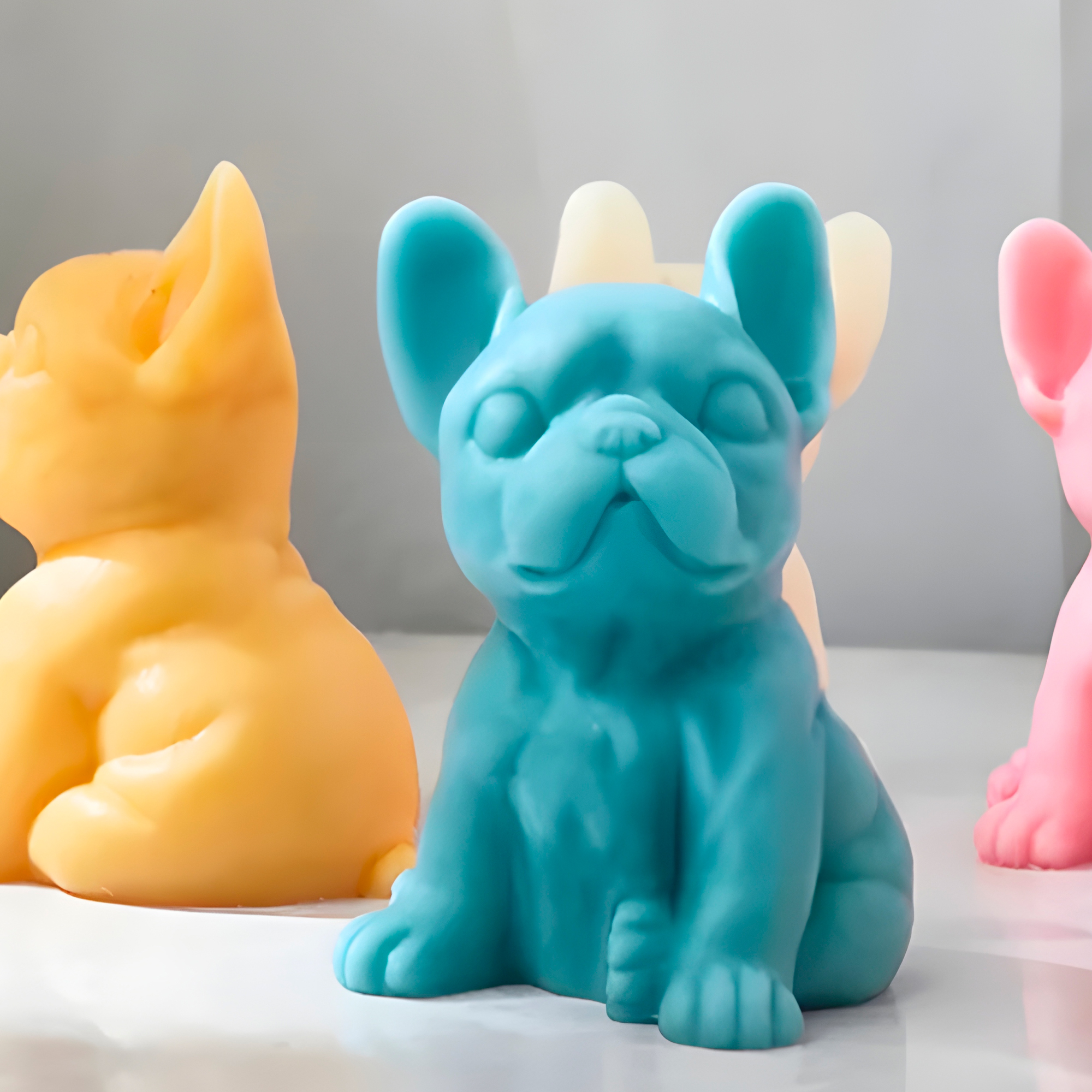 Molde Silicona Perrito Bulldog Aromaterapia Velas 4,5 X 6 CM 10