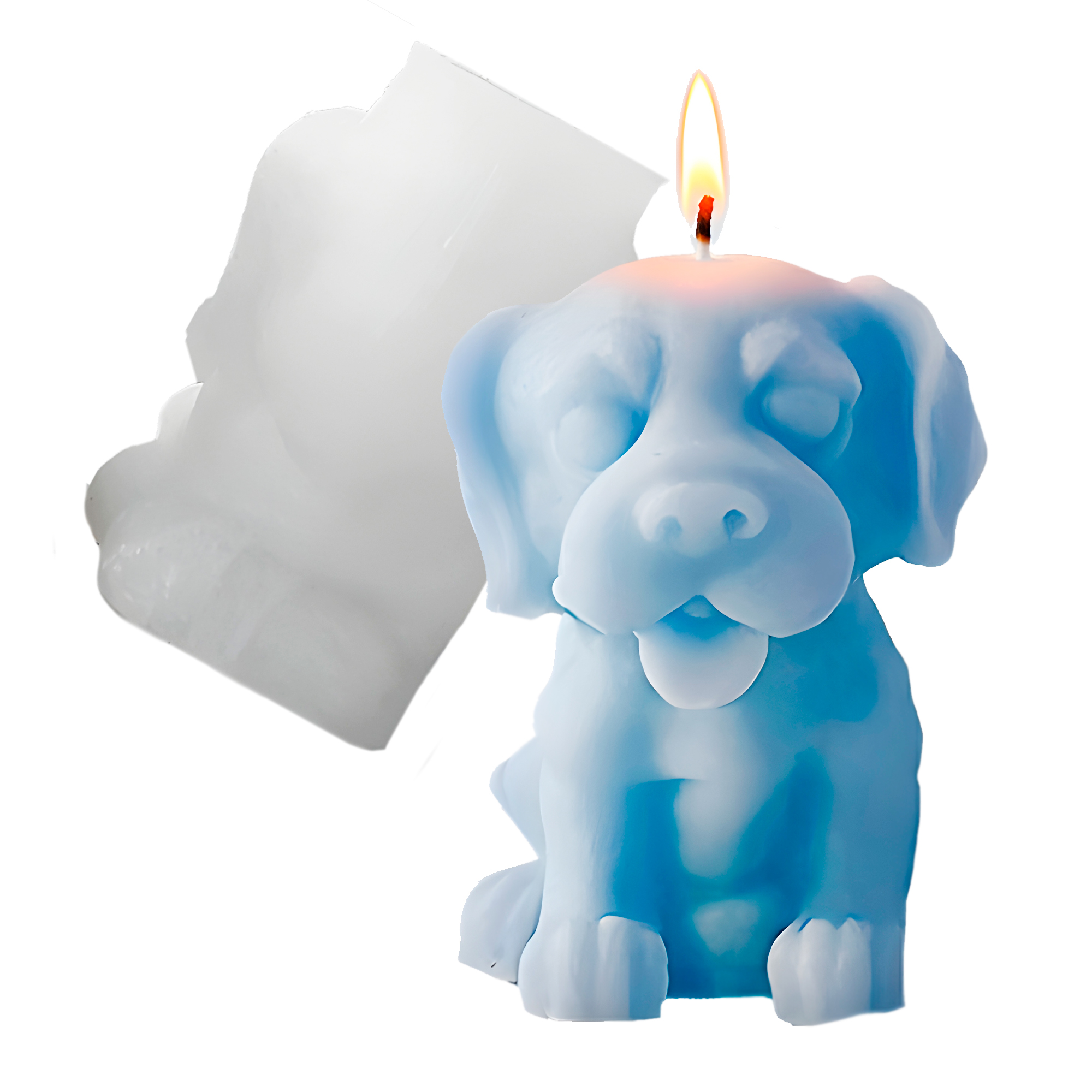 Molde Silicona Perrito con Lengua Aromaterapia Velas 4 X 5,7 CM 1