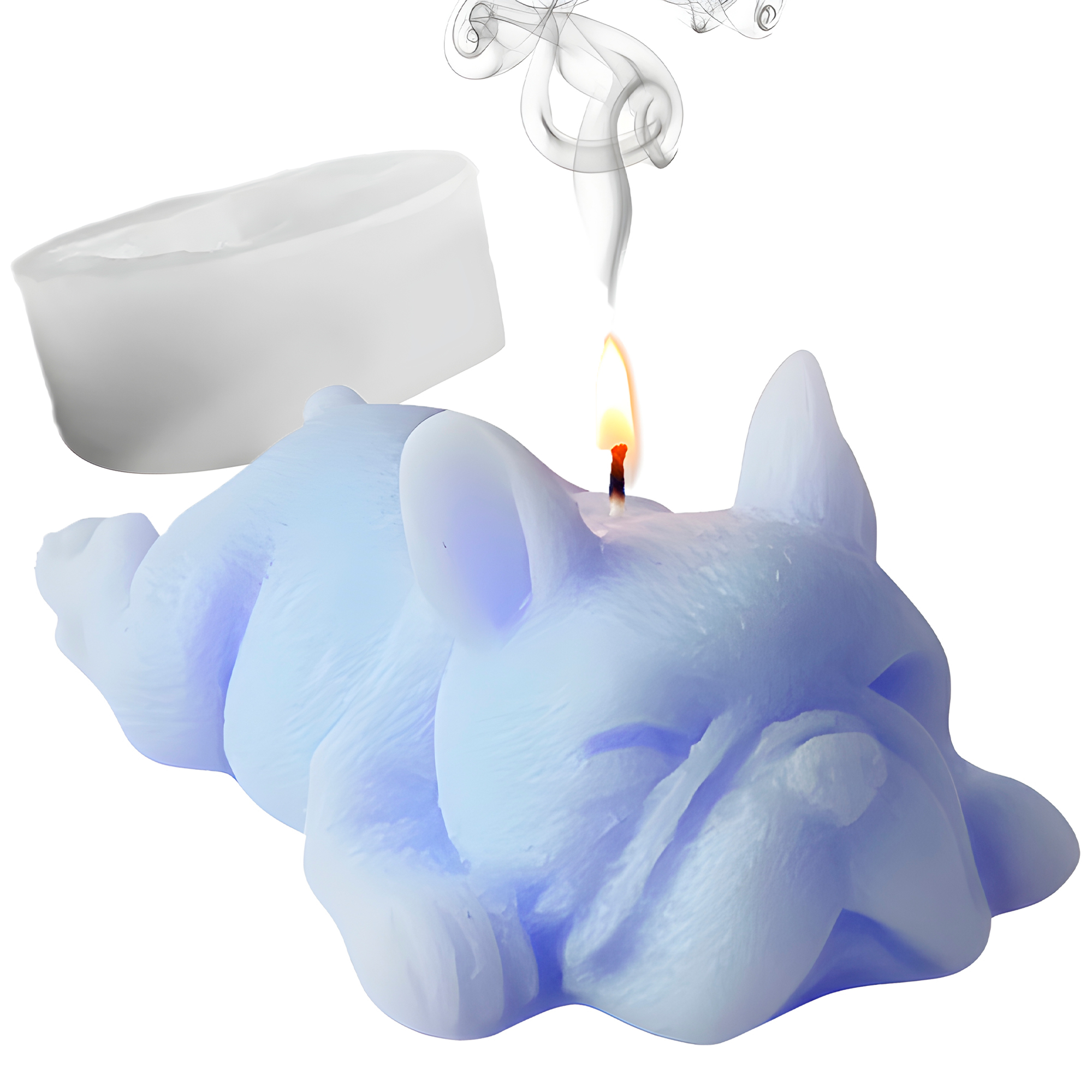 Molde Silicona Perrito BullDog Aromaterapia Velas 3,5 X 2,5 CM 1