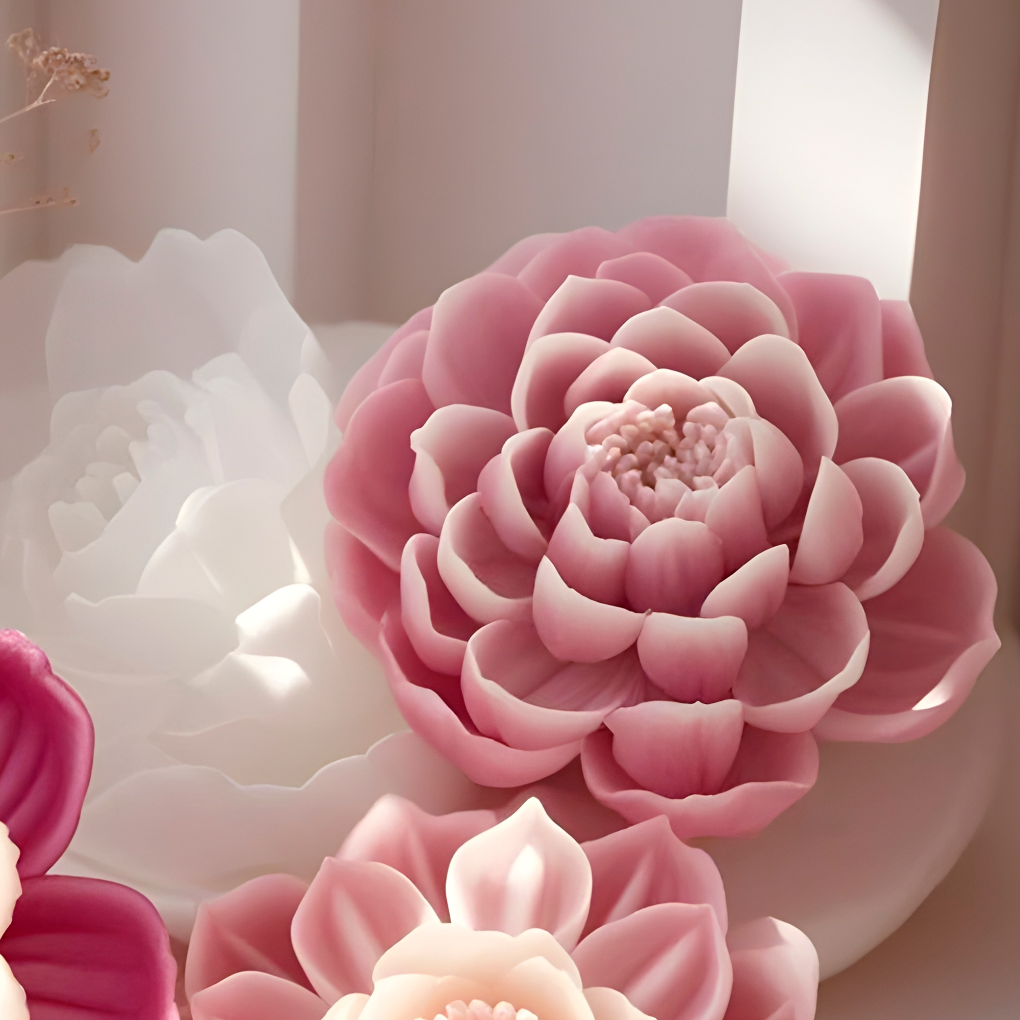 Molde Silicona Flor de Loto Tridimensionales Aromaterapia Velas 9 X 8,5 CM 9