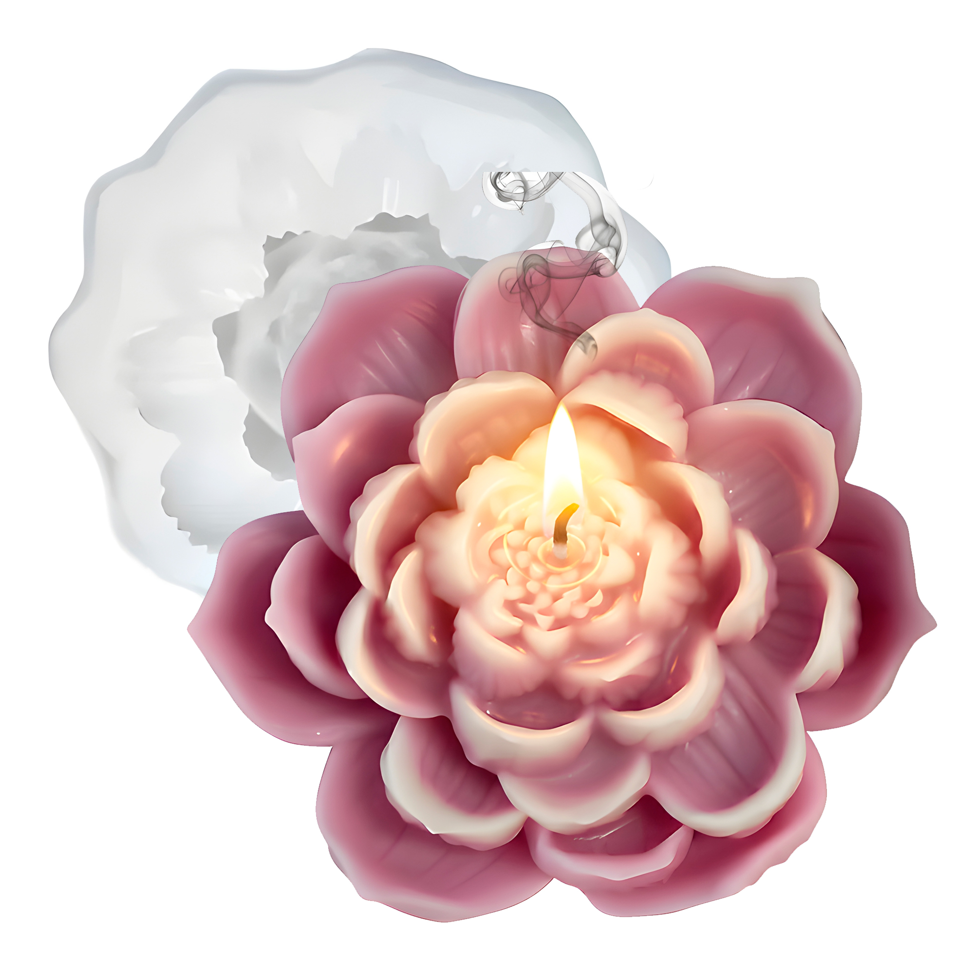 Molde Silicona Flor de Loto Tridimensionales Aromaterapia Velas 9 X 8,5 CM 1