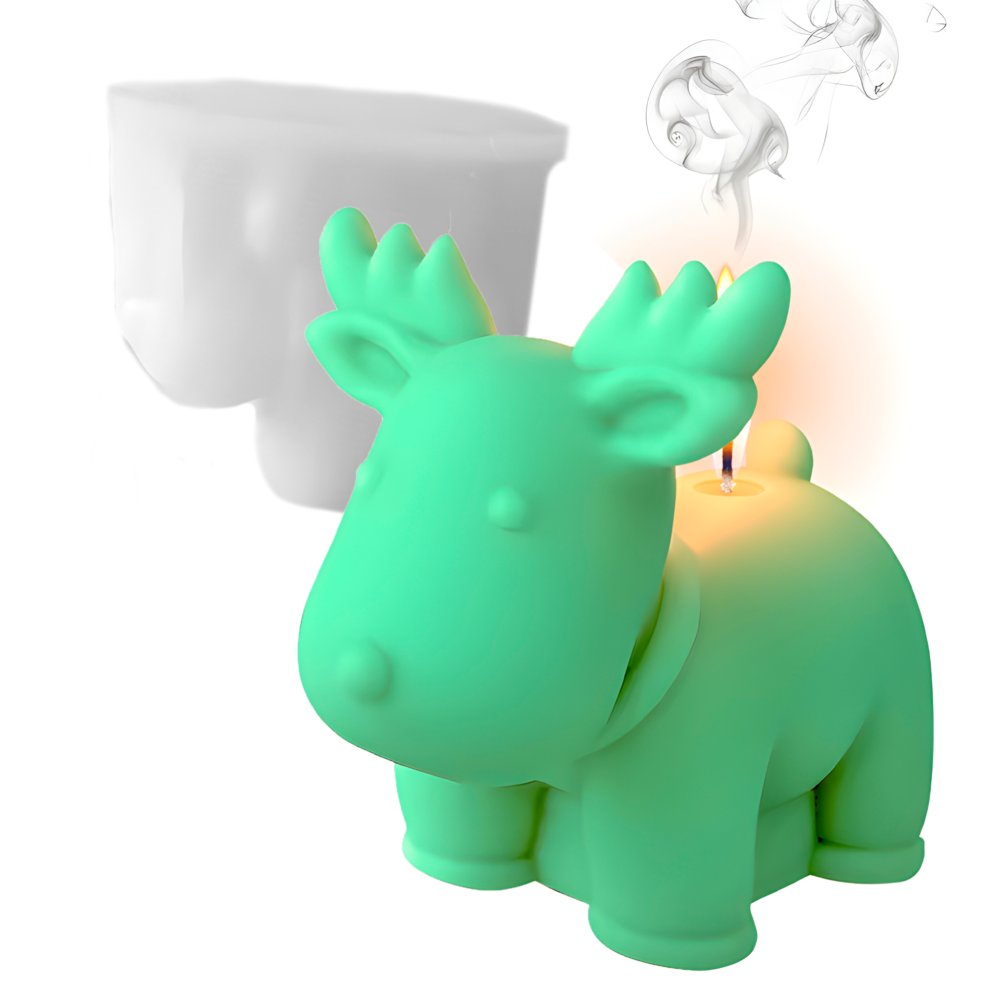 Molde Silicona Reno Navideño Aromaterapia Velas 11 X 10.2 CM 1