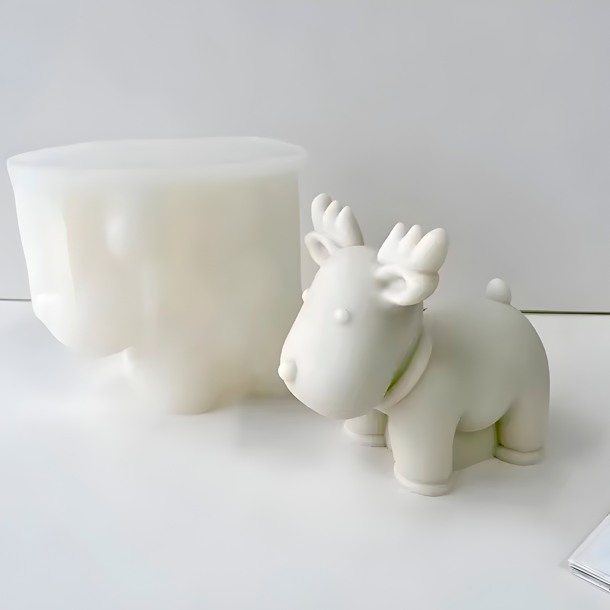 Molde Silicona Reno Navideño Aromaterapia Velas 11 X 10.2 CM 10