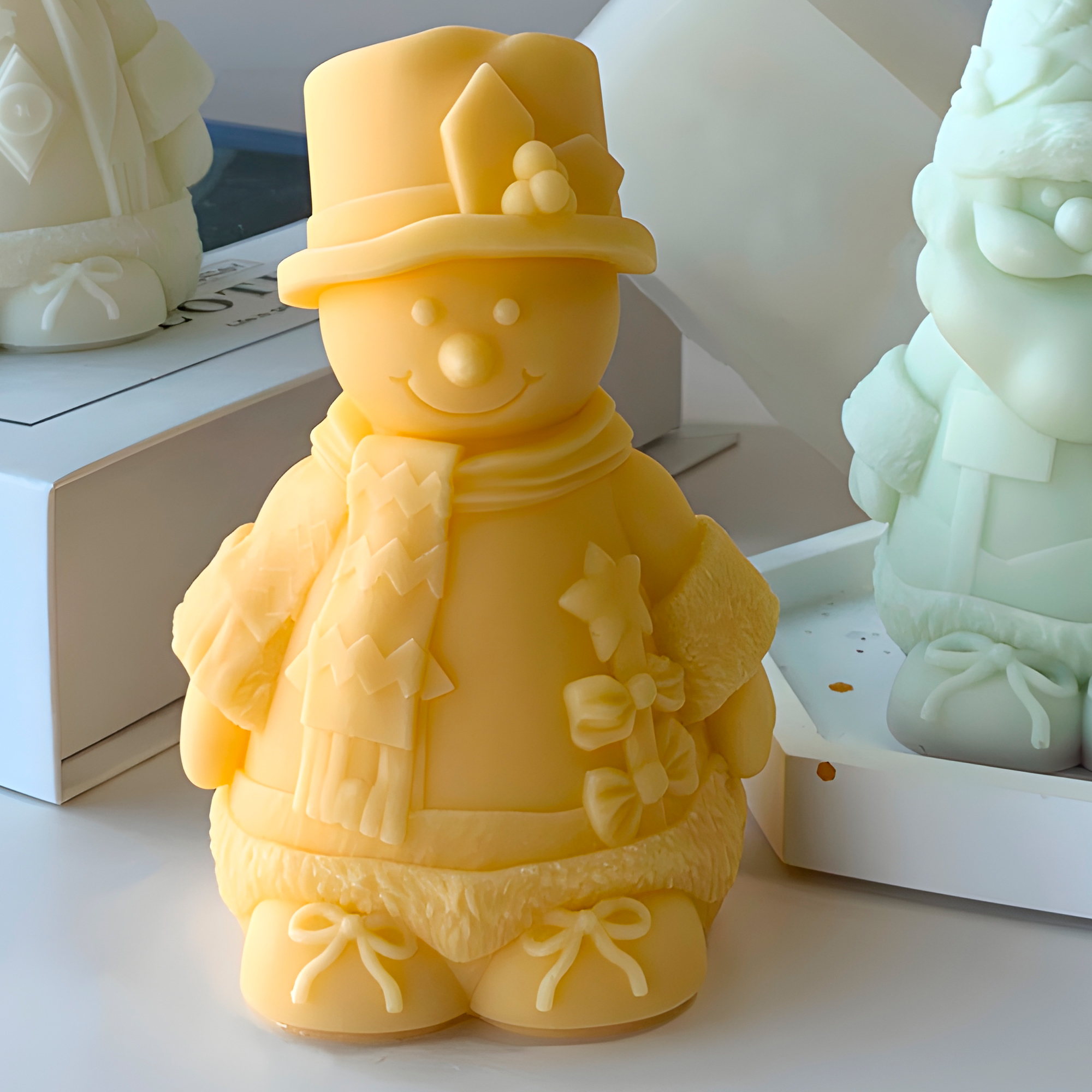 Molde Silicona Muñeco de nieve Aromaterapia Velas 7,6 X 11,1 CM 7