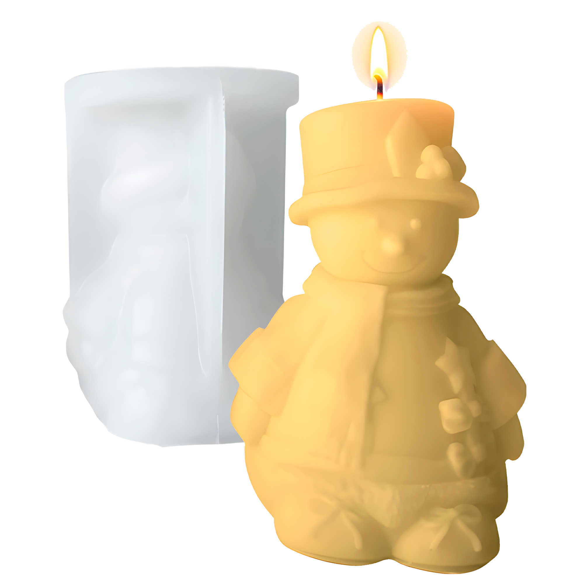 Molde Silicona Muñeco de nieve Aromaterapia Velas 7,6 X 11,1 CM 1