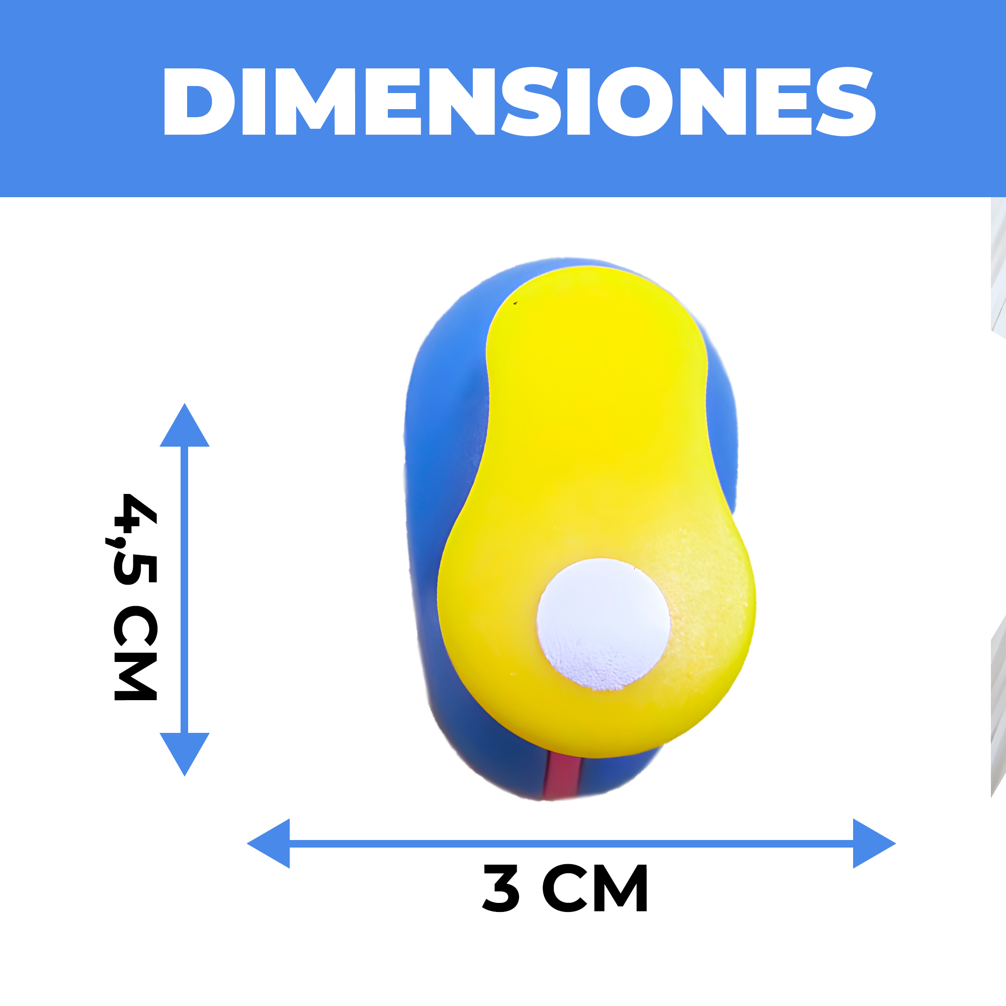 Perforadora de Papel Circular Agujeros Manualidades Pequeña Amarilla y Azul 8 mm 2