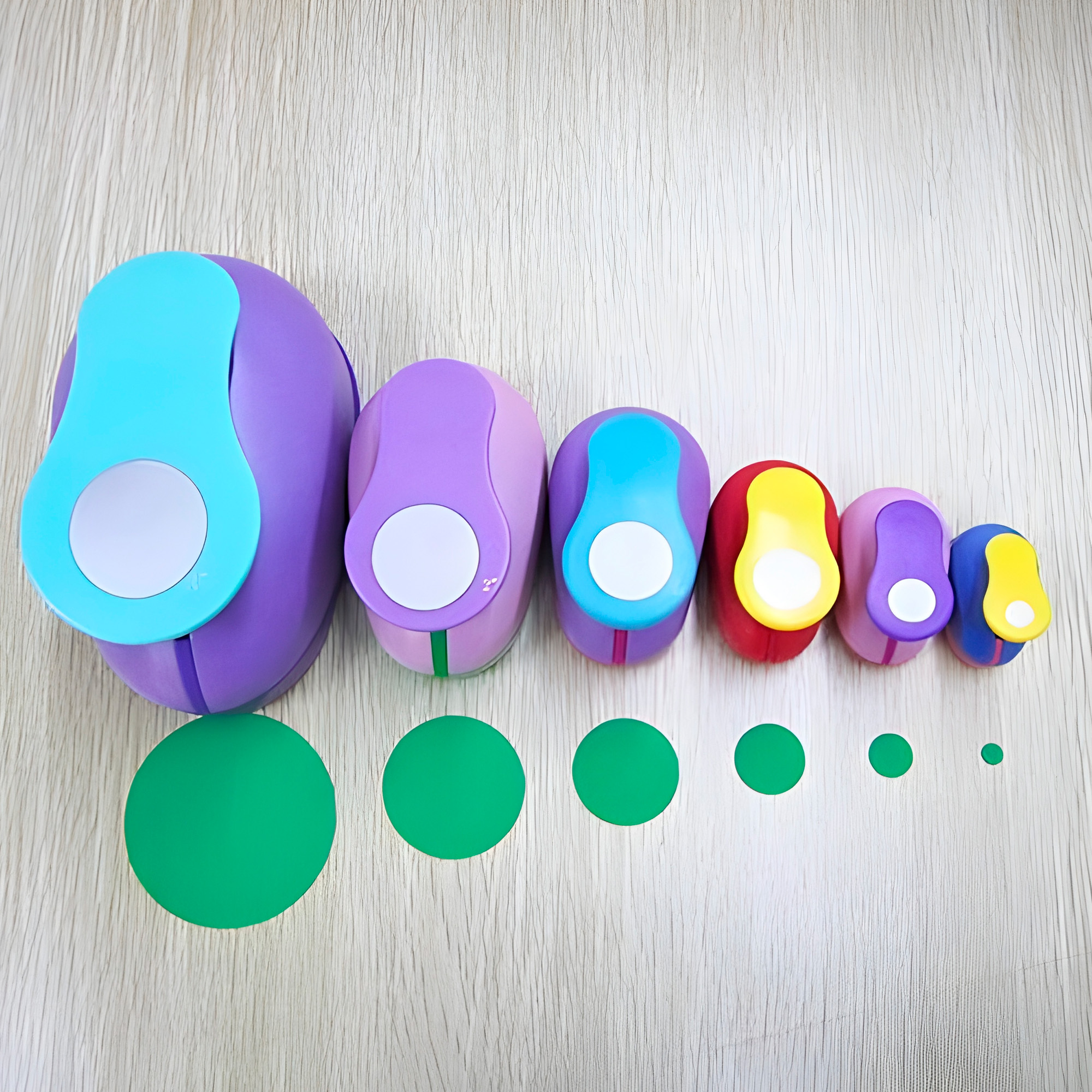 Perforadora de Papel Circular Agujeros Manualidades Pequeña Amarilla y Azul 8 mm 4