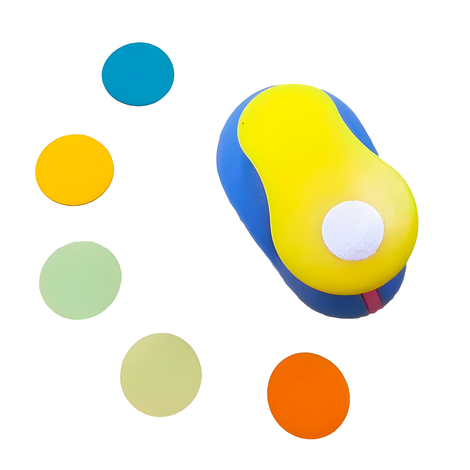 Perforadora de Papel Circular Agujeros Manualidades Pequeña Amarilla y Azul 8 mm 7