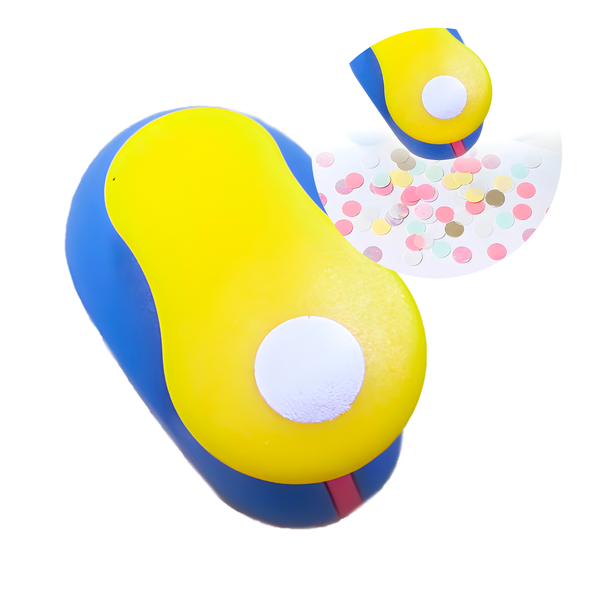 Perforadora de Papel Circular Agujeros Manualidades Pequeña Amarilla y Azul 8 mm 1