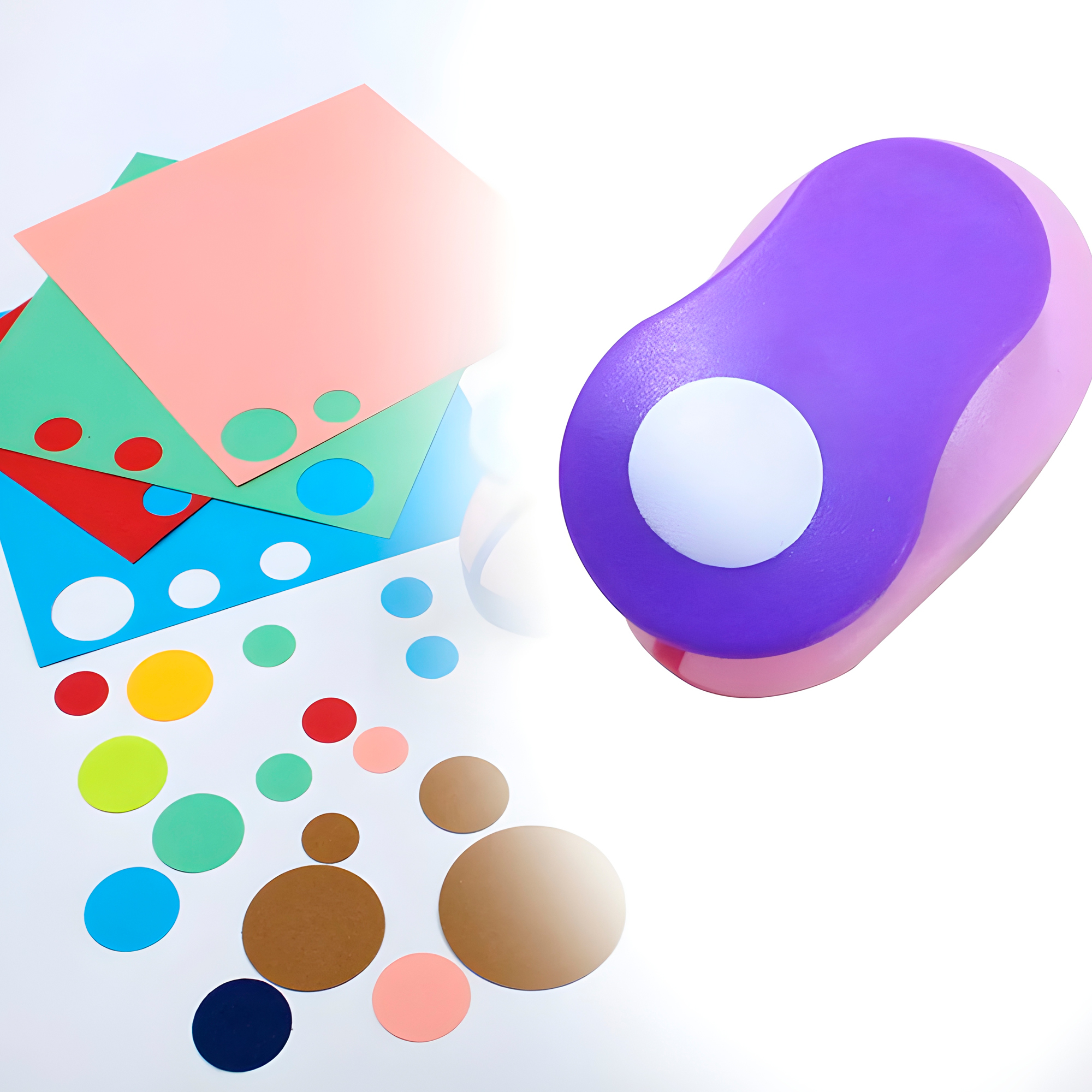Perforadora de Papel Circular Agujeros Manualidades Pequeña Purpura y Rosa 16 mm 3