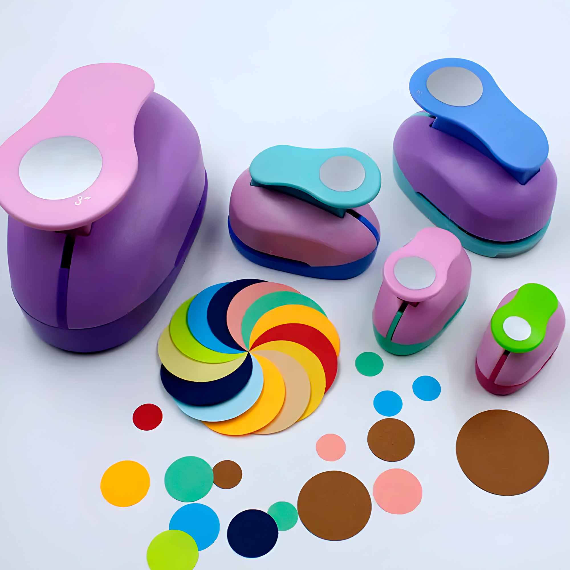 Perforadora de Papel Circular Agujeros Manualidades Pequeña Purpura y Rosa 16 mm 7