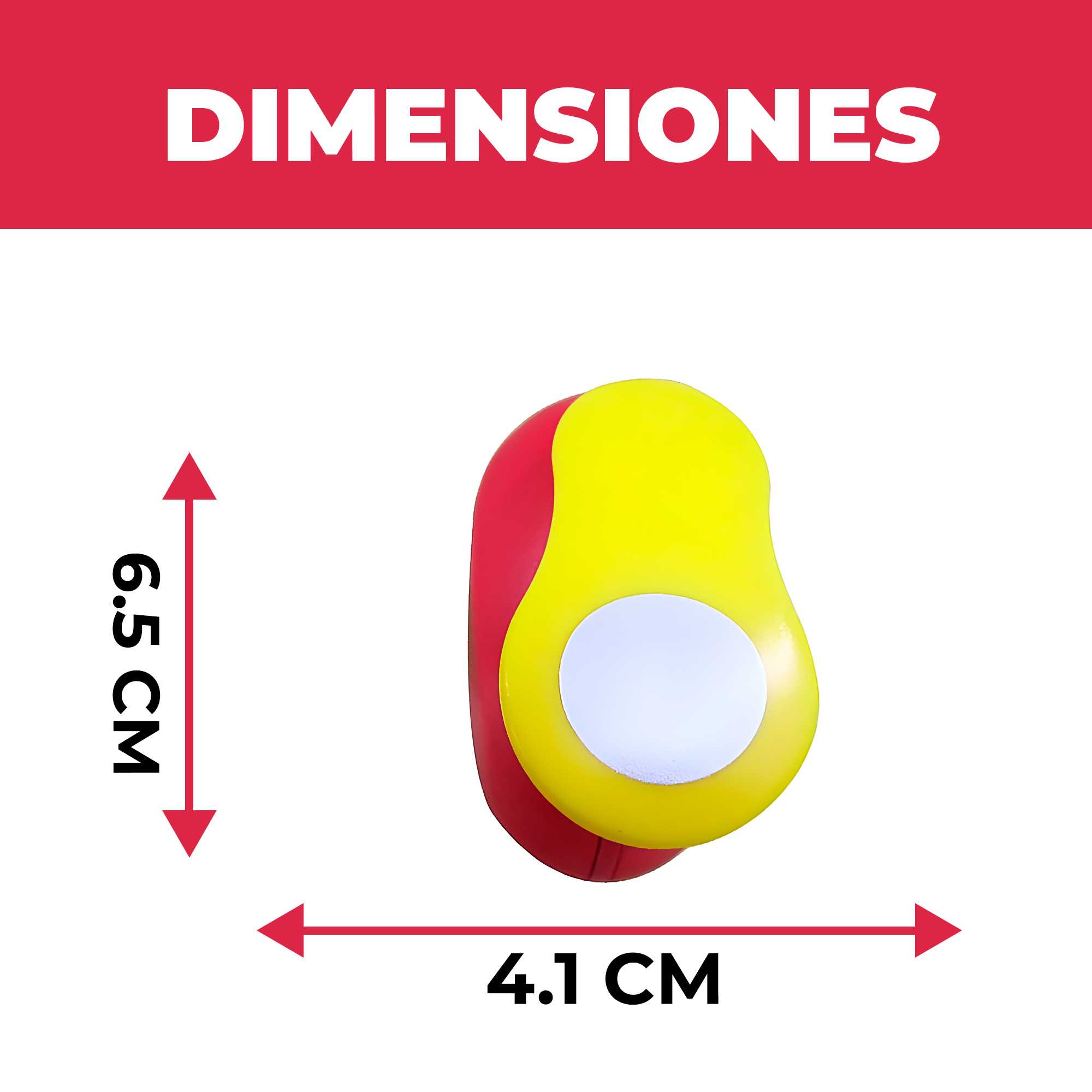 Perforadora de Papel Circular Agujeros Manualidades Pequeña Amarillo con Rojo 25 mm 2