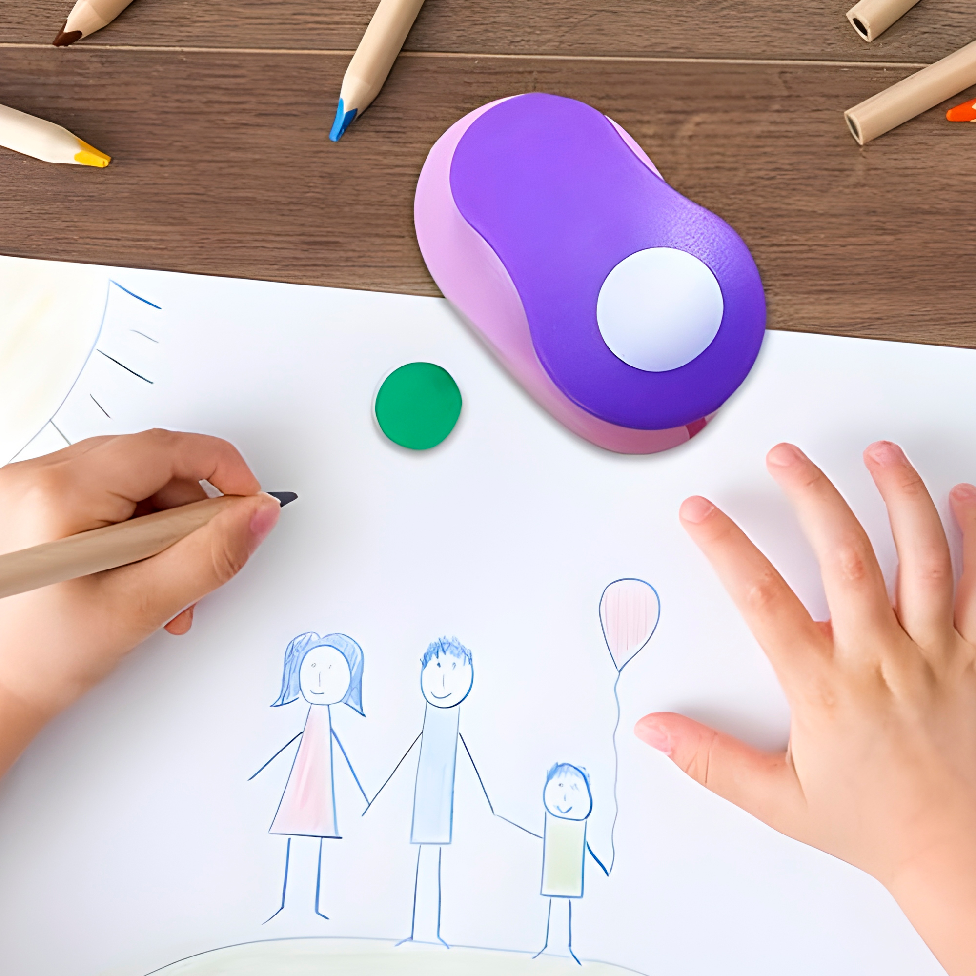 Perforadora de Papel Circular Agujeros Manualidades Pequeña Amarillo con Rojo 25 mm 3