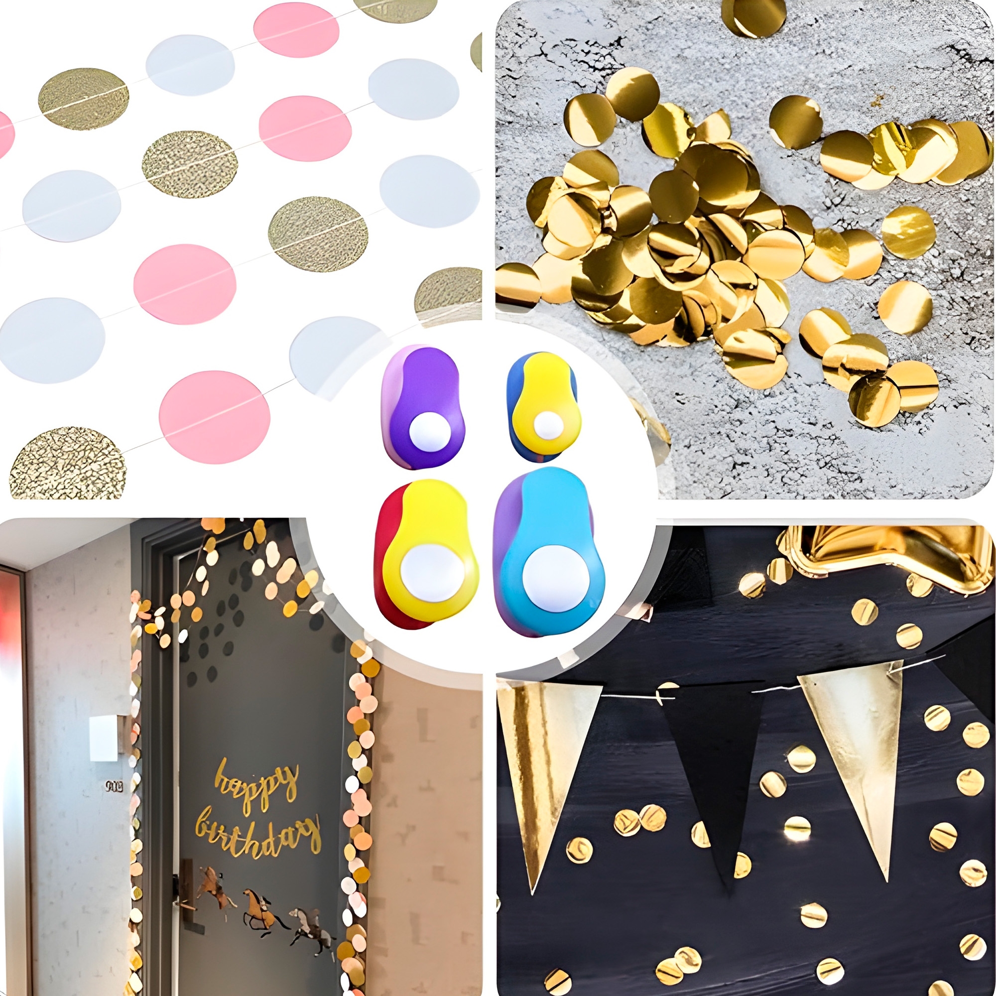 Perforadora de Papel Circular Agujeros Manualidades Pequeña Amarillo con Rojo 25 mm 7