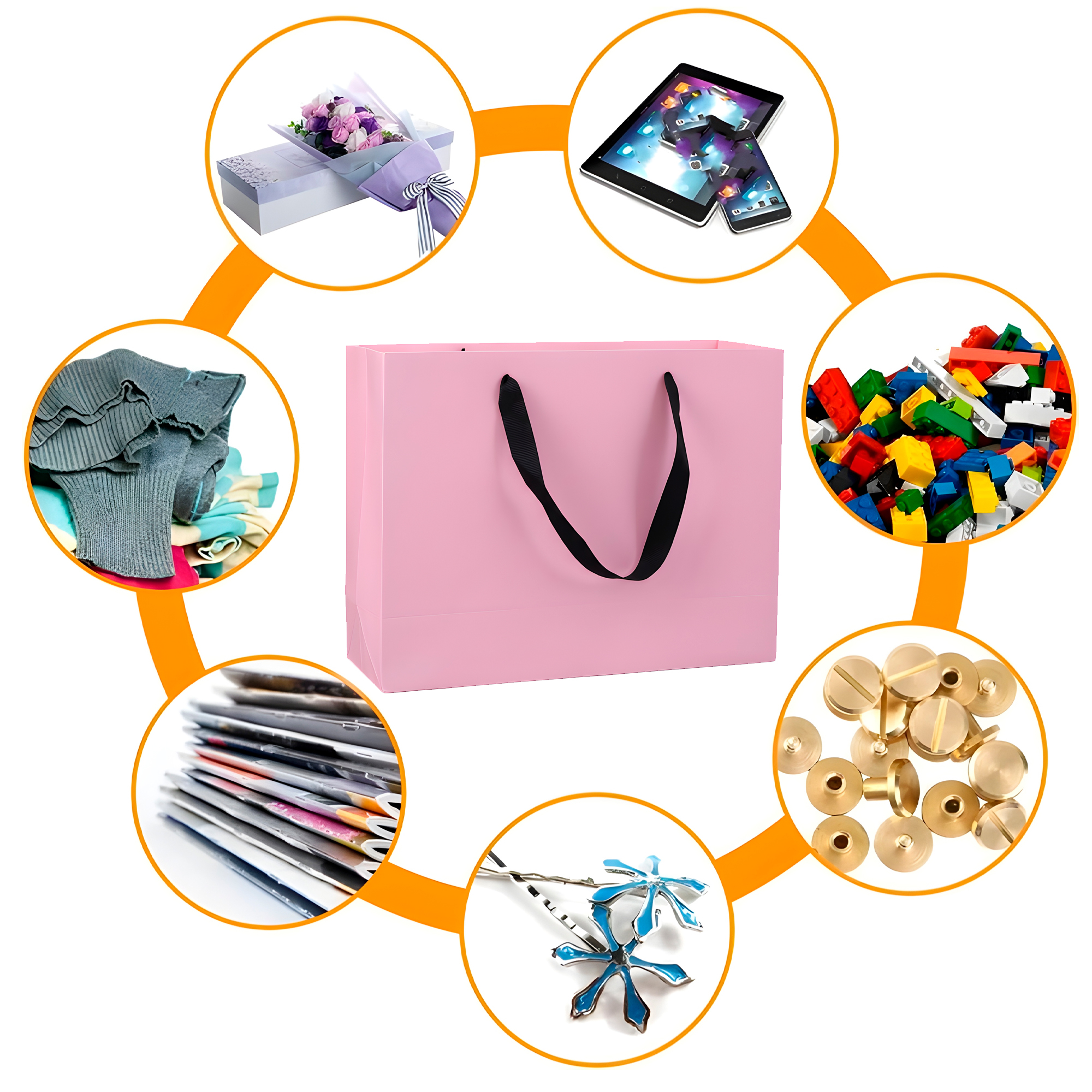 Bolsas de Cartón Lujo para Regalo Ecológicas Colores 24 X 10 X 17 CM 16