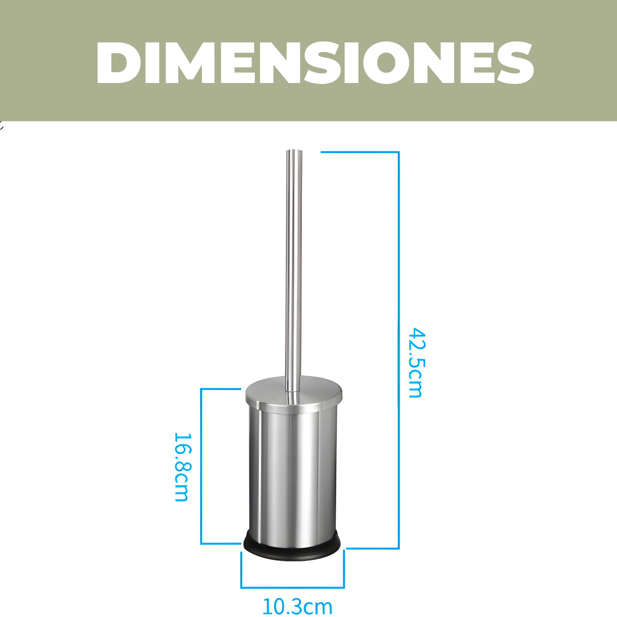 Escobilla de Baño Cepillo Limpieza con Soporte de Acero Inoxidable 2