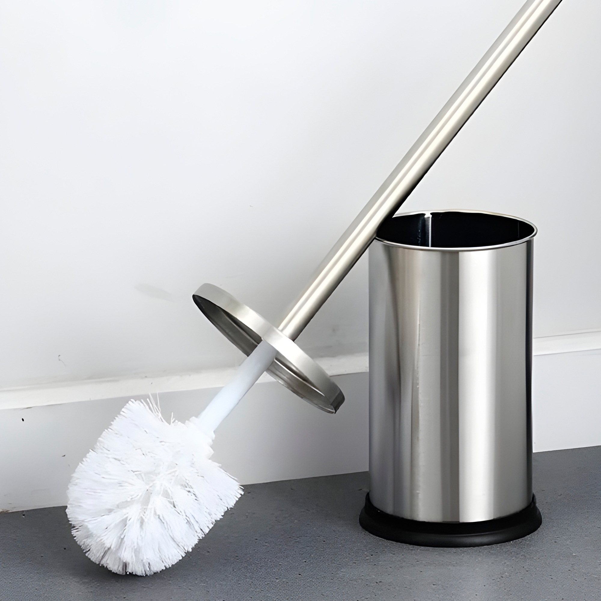 Escobilla de Baño Cepillo Limpieza con Soporte de Acero Inoxidable 9