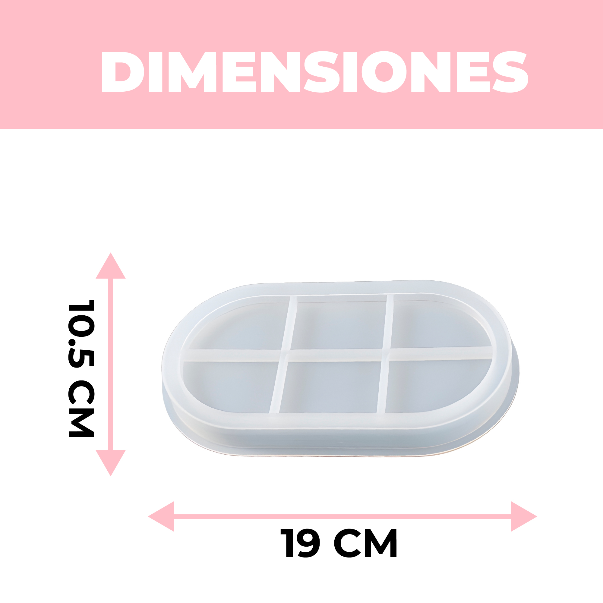 Molde de silicona Placa Ovalada 19 X 10 CM 4