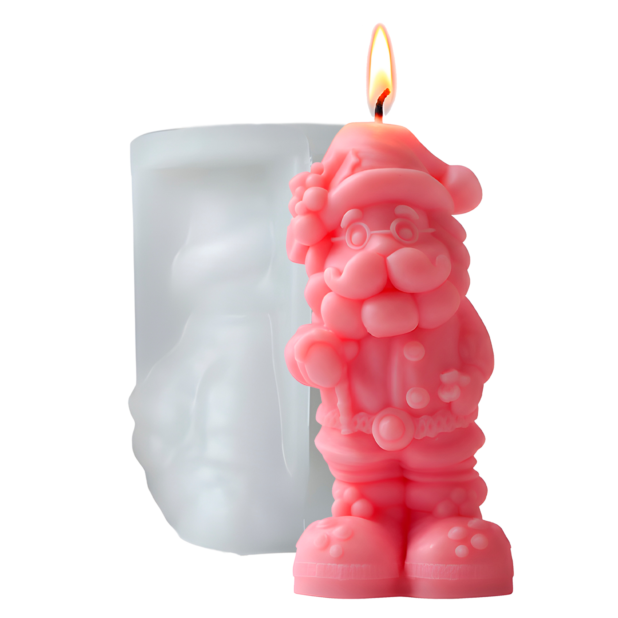 Molde Silicona Santa Claus Viejito Pascuero Navideño Aromaterapia Velas 5,5 X 11 CM 1