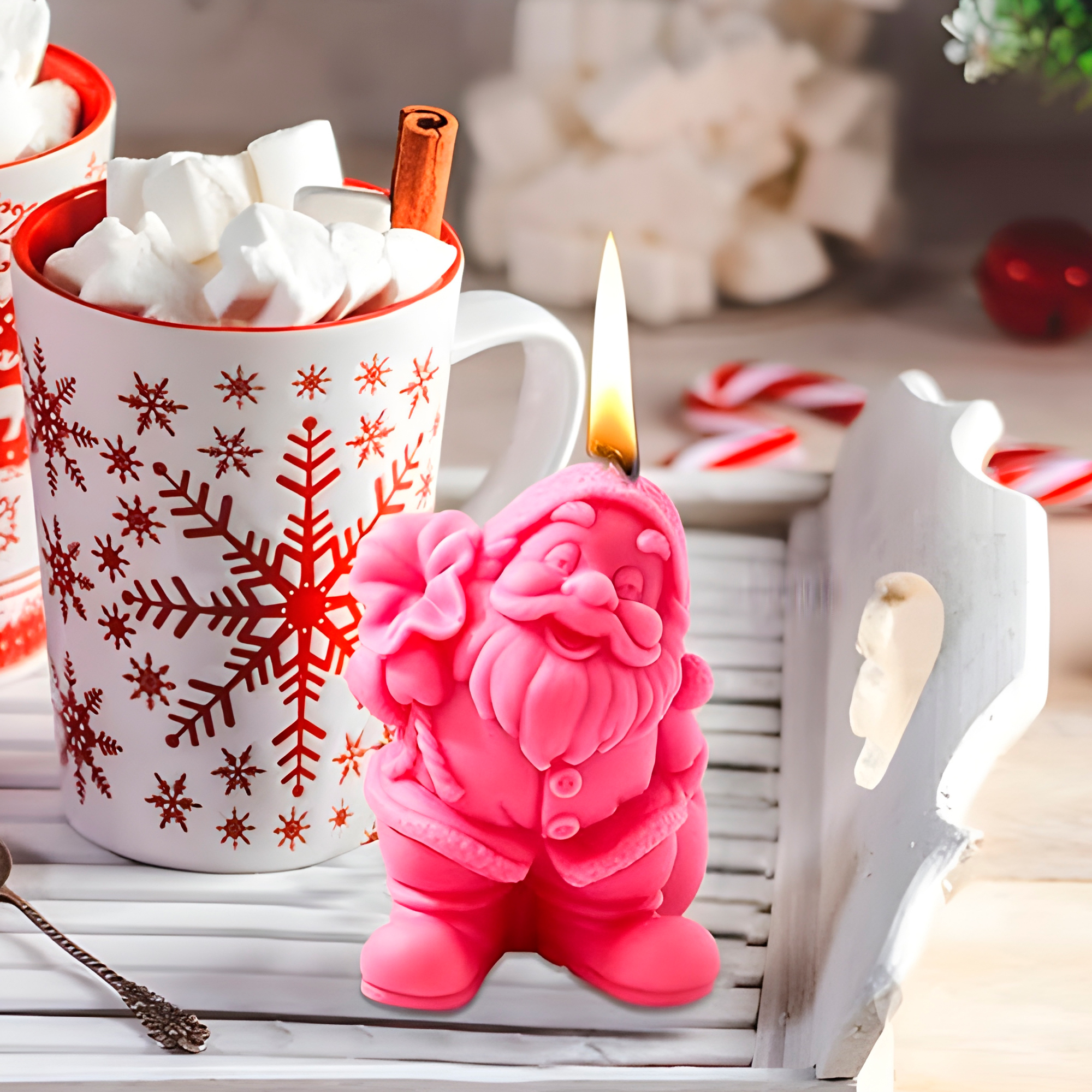 Molde Silicona Viejito Pascuero con Bolsa en Espalda Aromaterapia Velas 7 X 9,6 CM 3