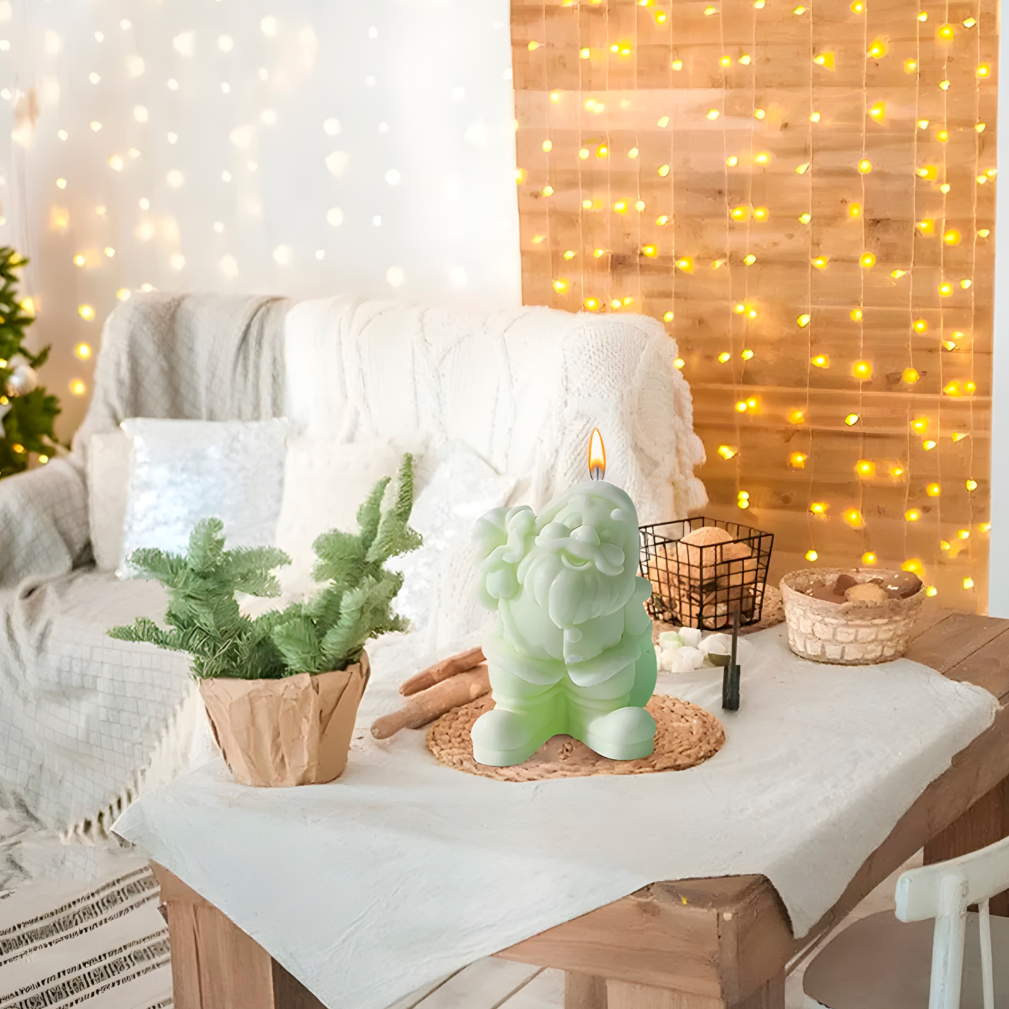 Molde Silicona Viejito Pascuero con Bolsa en Espalda Aromaterapia Velas 7 X 9,6 CM 5