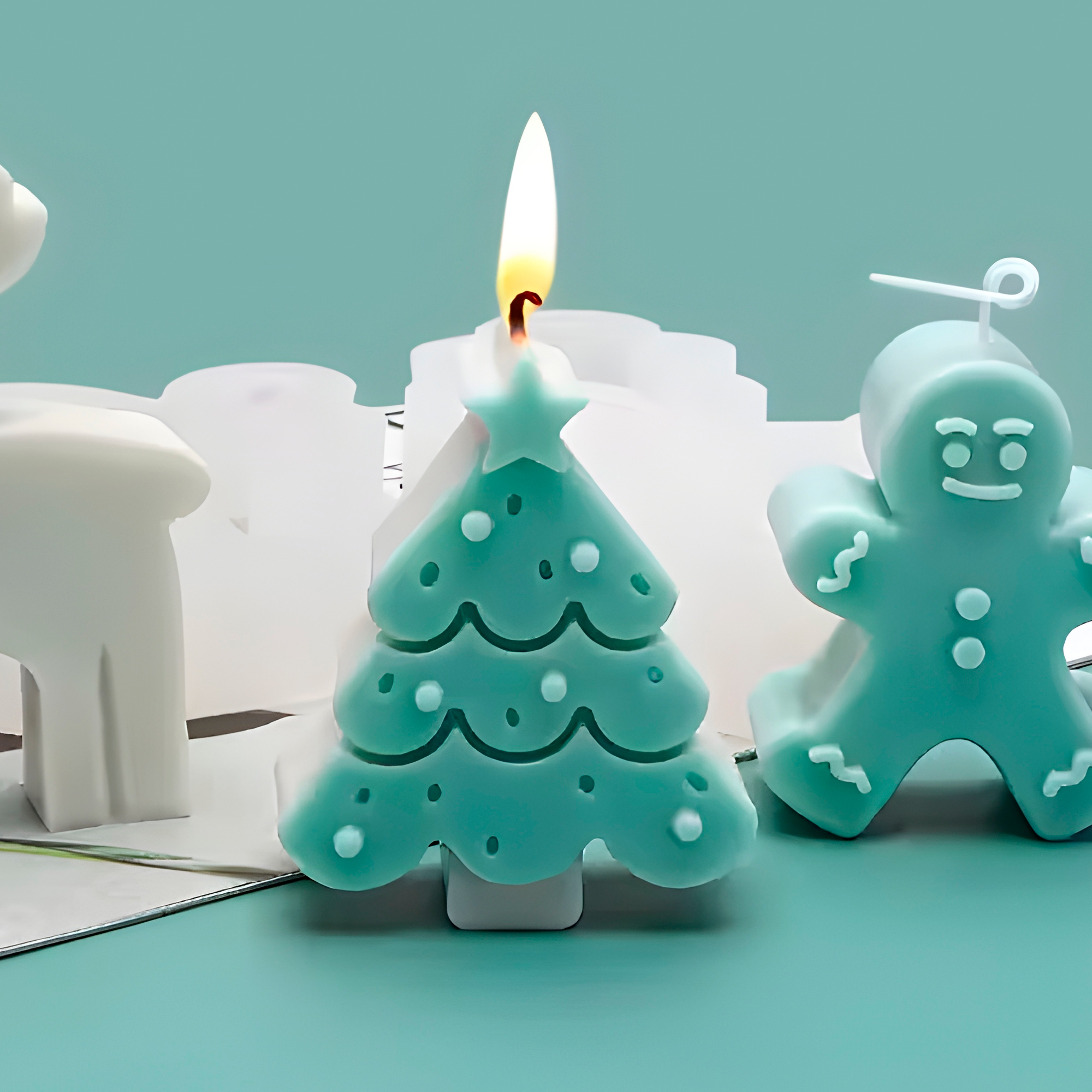 Molde Silicona Arbolito de Navidad Aromaterapia Velas 6,5 X 7,7 CM 3