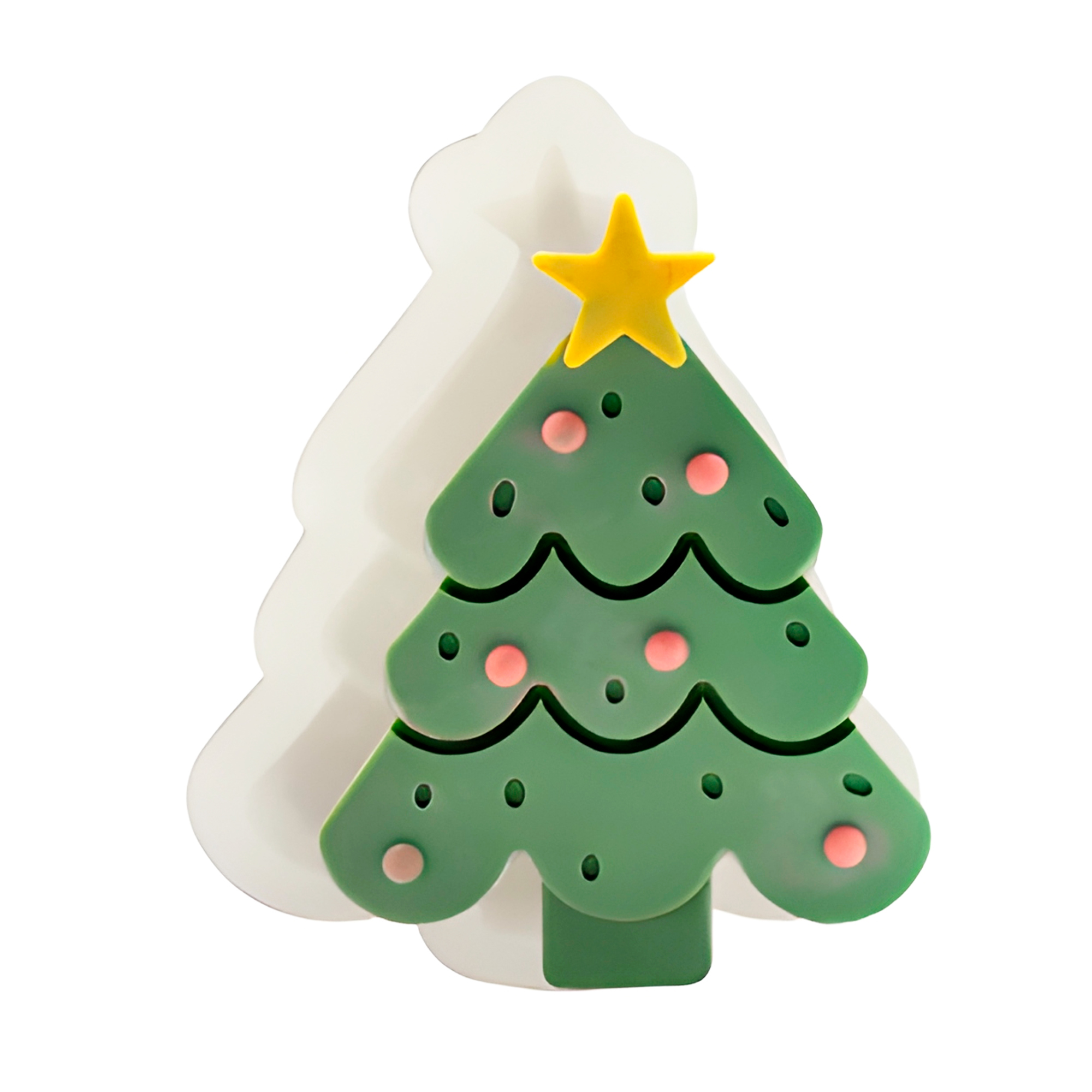Molde Silicona Arbolito de Navidad Aromaterapia Velas 6,5 X 7,7 CM 1